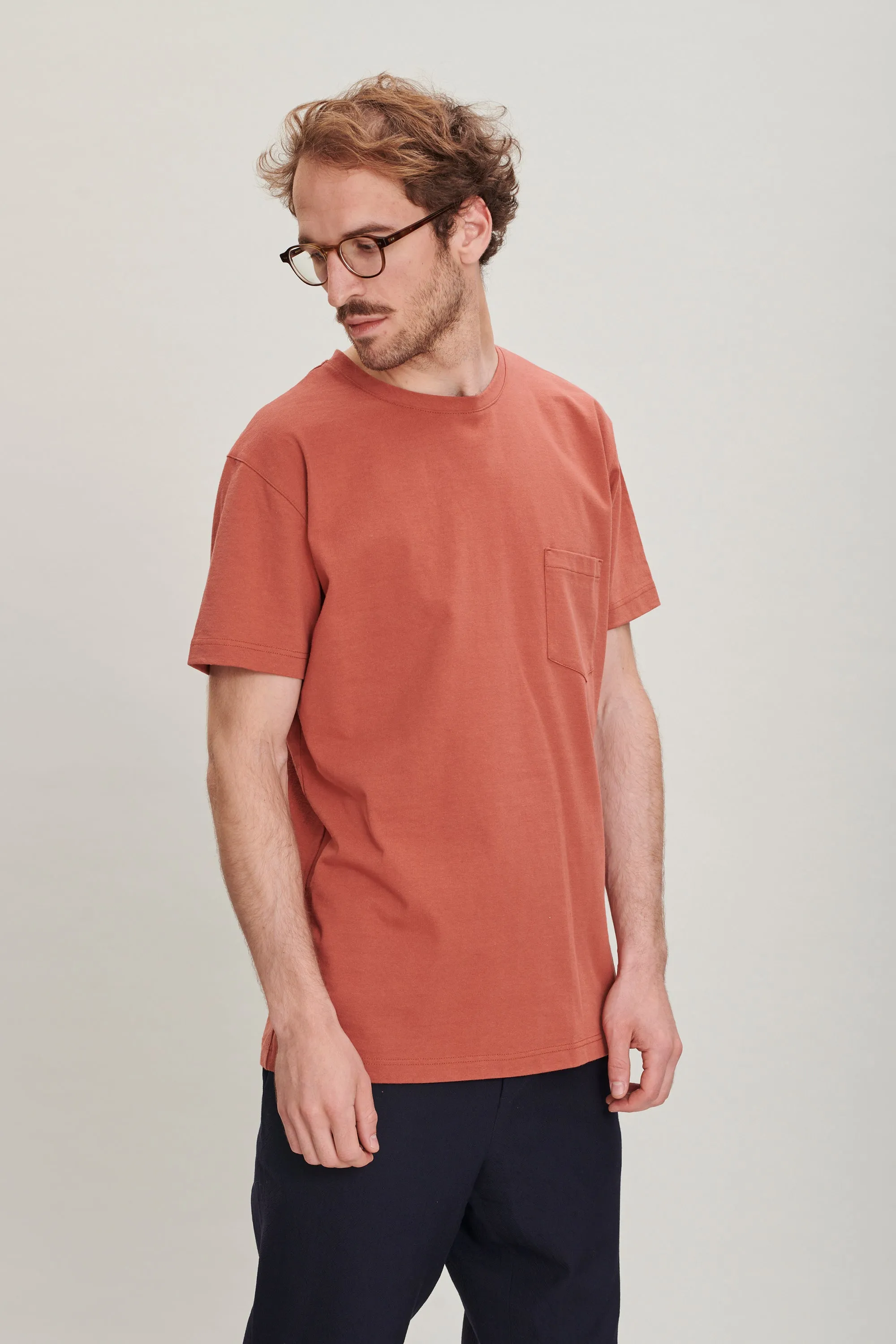 T-Shirt in a Rusty Japanese Cotton Jersey sold by Delikatessen product image thumbnail 3