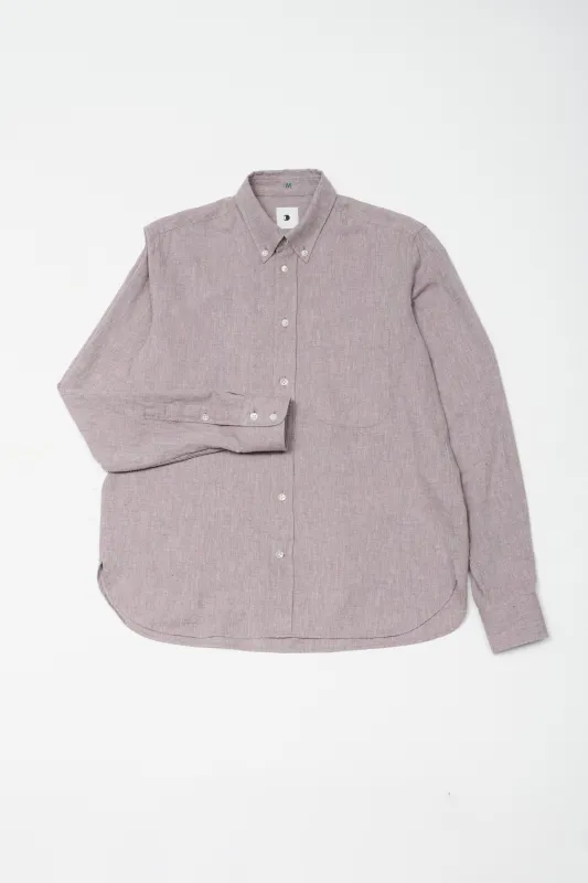 Button Down Shirt in a Grey Purple Italian Recycled Cotton sold by Delikatessen
