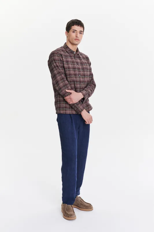 Strong Shirt a Brown, Yellow, White and Red Chequered Portuguese Cotton sold by Delikatessen