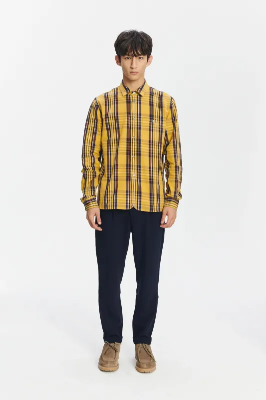Strong Shirt in a Yellow, Red and Dark Blue Chequered Italian Sturdy Italian Cotton Last Restock sold by Delikatessen