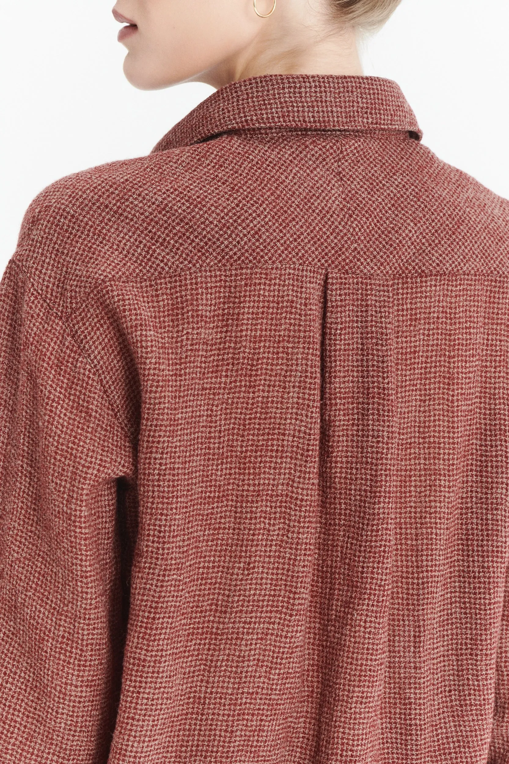 Relaxed Blouse in the Finest Worsted Peach Wine Red Japanese Wool sold by Delikatessen product image thumbnail 3