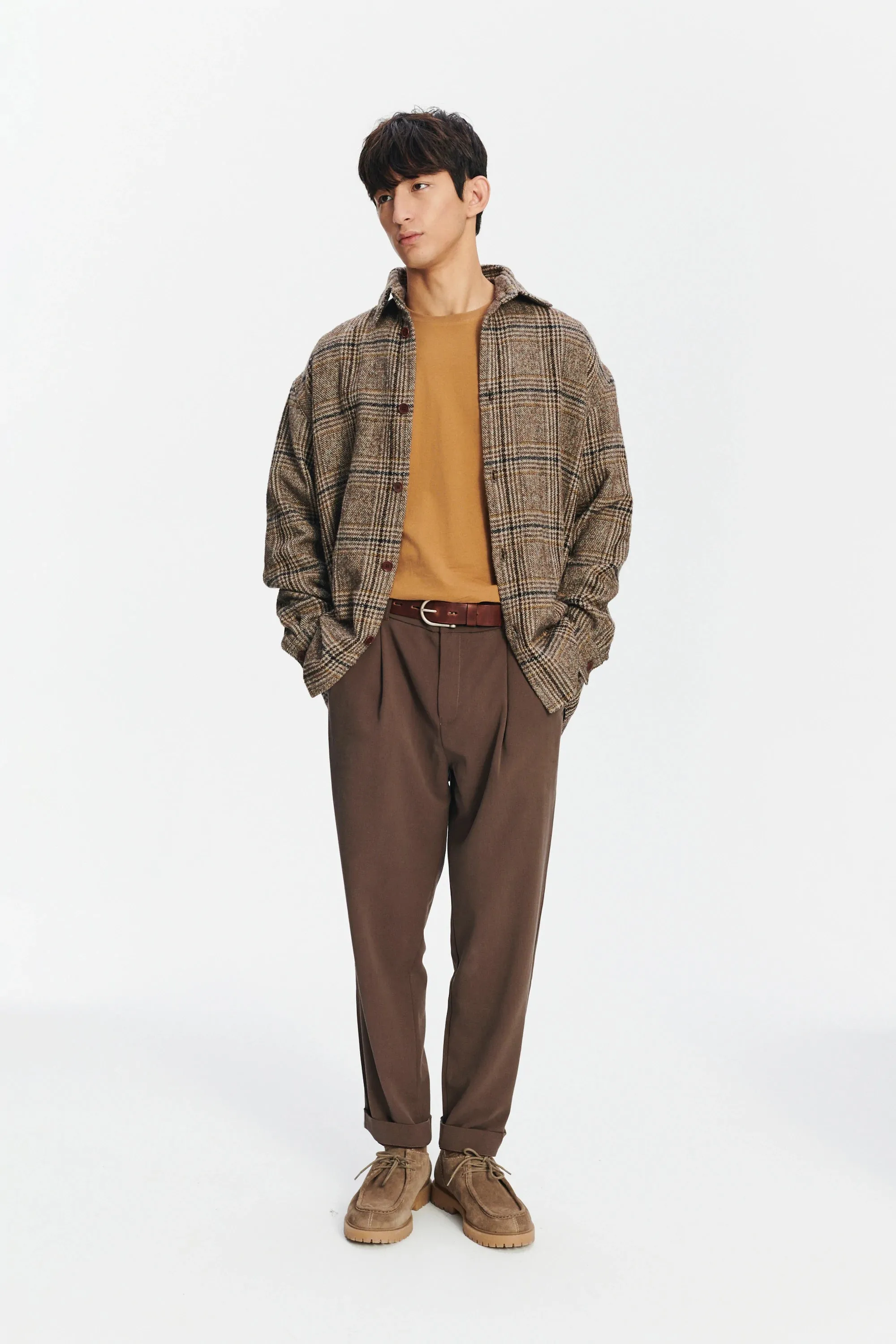 Easy Fit Jacket in a Brown, Beige and Black Chequered Italian Wool with MEIDA Thermo Insulation sold by Delikatessen product image thumbnail 3