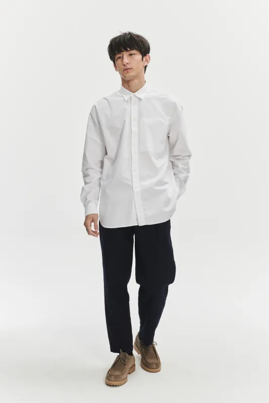 Oversized Rider Shirt in a White Portuguese Oxford Cotton sold by Delikatessen