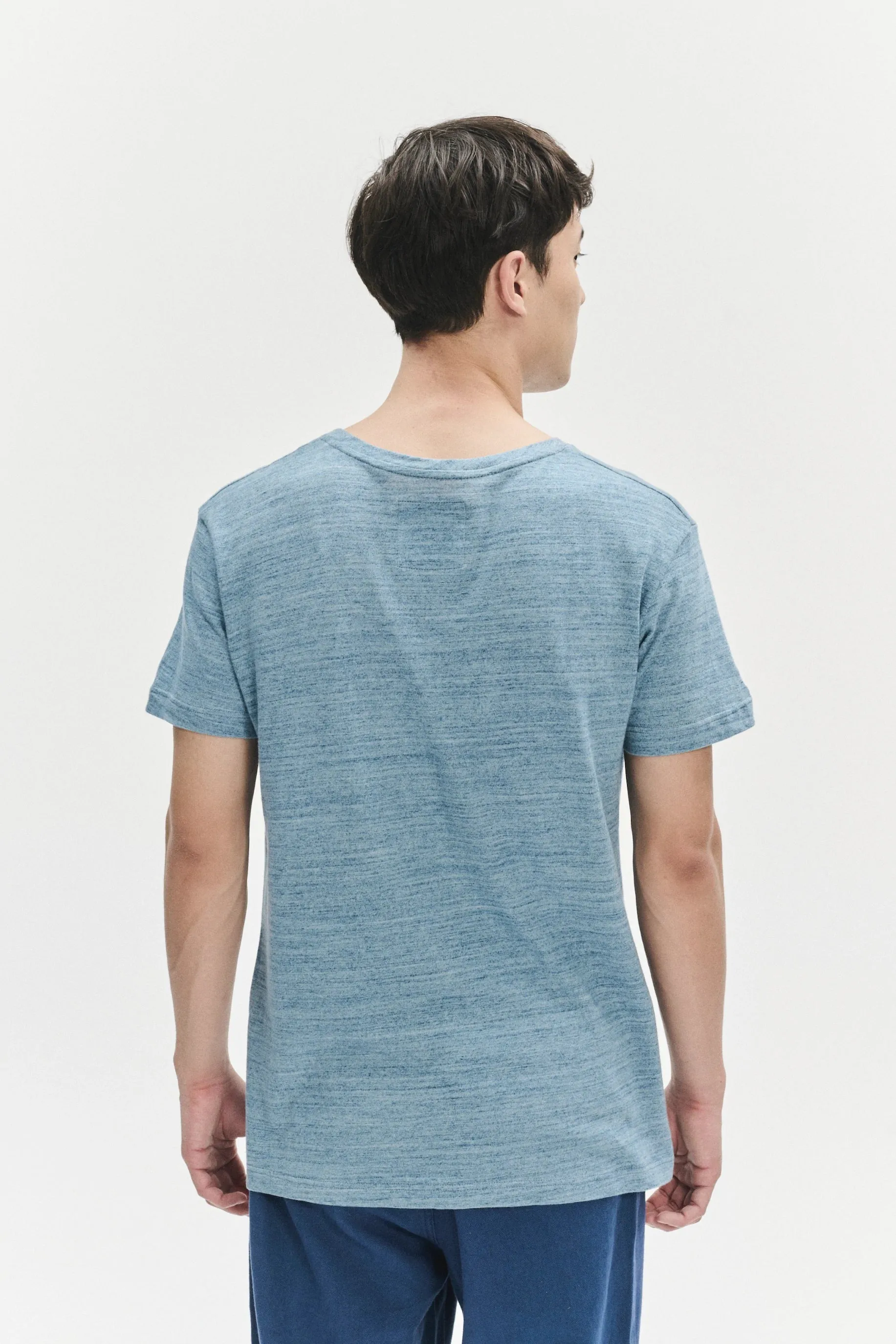 T-Shirt in a Light Blue Slow-Knit Soft Japanese Cotton Jersey sold by Delikatessen product image thumbnail 4