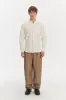 Zen Shirt in an Off-White Structural Tonal Striped Italian Cotton sold by Delikatessen