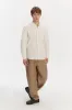 Zen Shirt in an Off-White Structural Tonal Striped Italian Cotton sold by Delikatessen