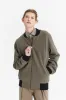 Unisex Bomber Jacket in a Taupe Italian Winter Virgin Wool and Cotton Seersucker sold by Delikatessen