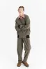 Unisex Bomber Jacket in a Taupe Italian Winter Virgin Wool and Cotton Seersucker sold by Delikatessen