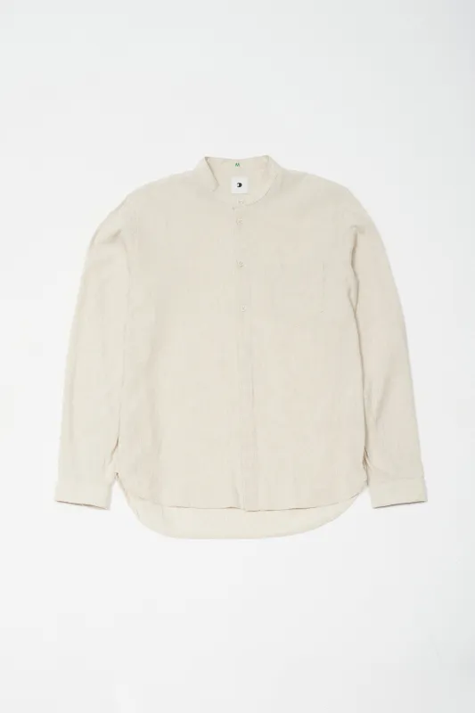 Zen Shirt in a Beige Japanese Organic Cotton and Linen sold by Delikatessen