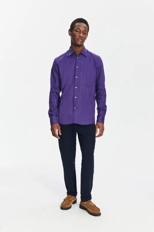 Feel Good Shirt in a Purple Uniquely Soft Italian Lyocell and Cotton Flannel sold by Delikatessen