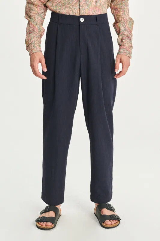 Genuine Trousers in Italian Virgin Wool and Viscose Fine Crepe sold by Delikatessen