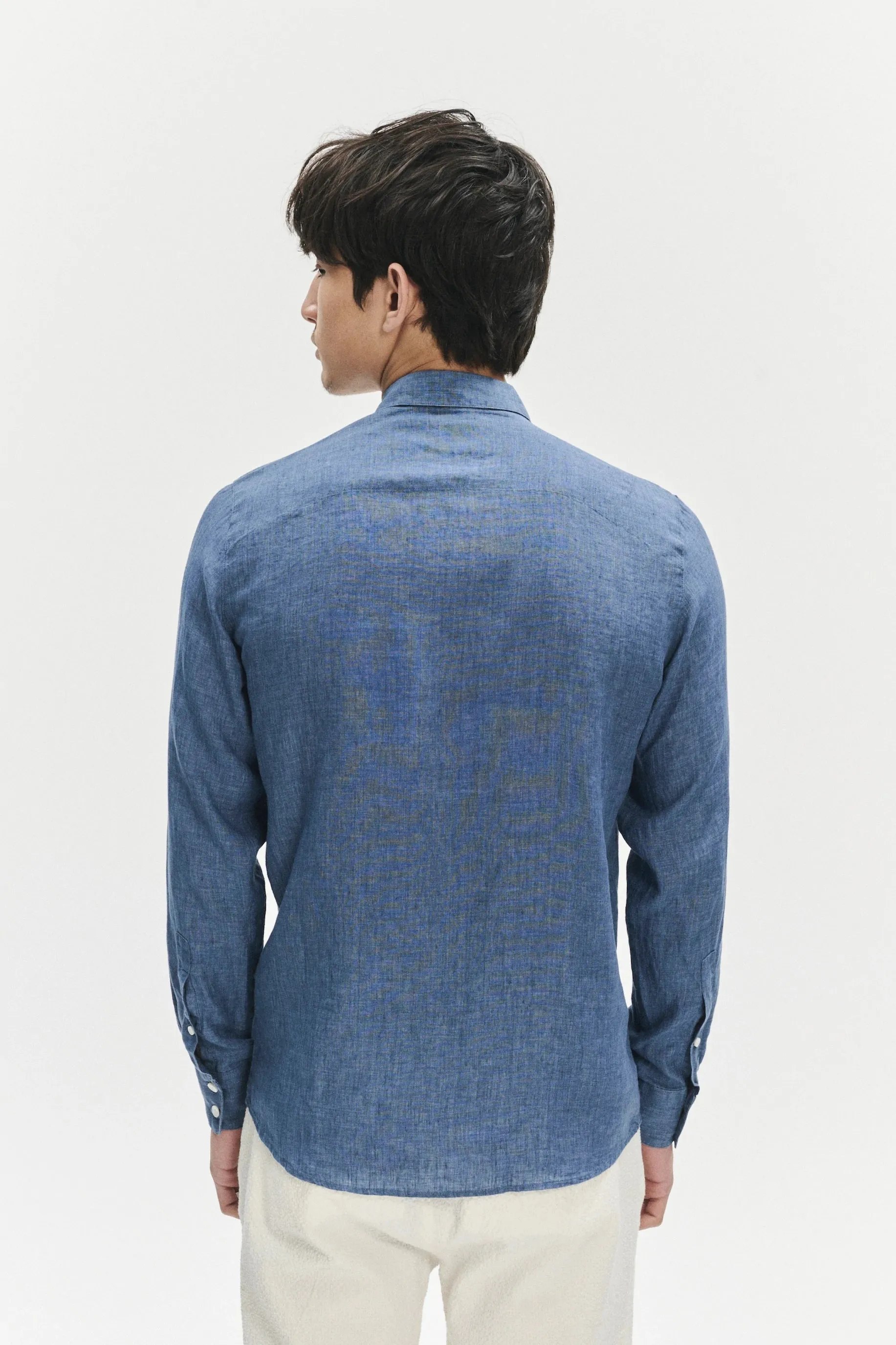 Feel Good Shirt in a Berlin Blue Italian Linen sold by Delikatessen product image thumbnail 5