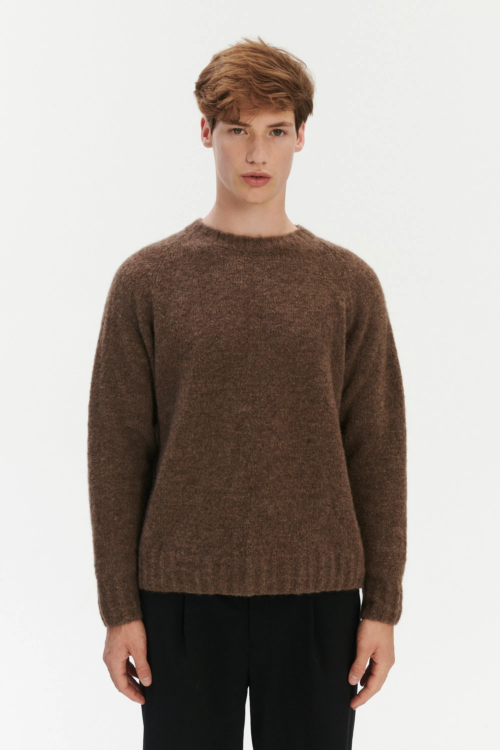 Men's Brushed Alpaca Wool Raglan Crewneck - Sustainable - Pre Order sold by Delikatessen product image thumbnail 3