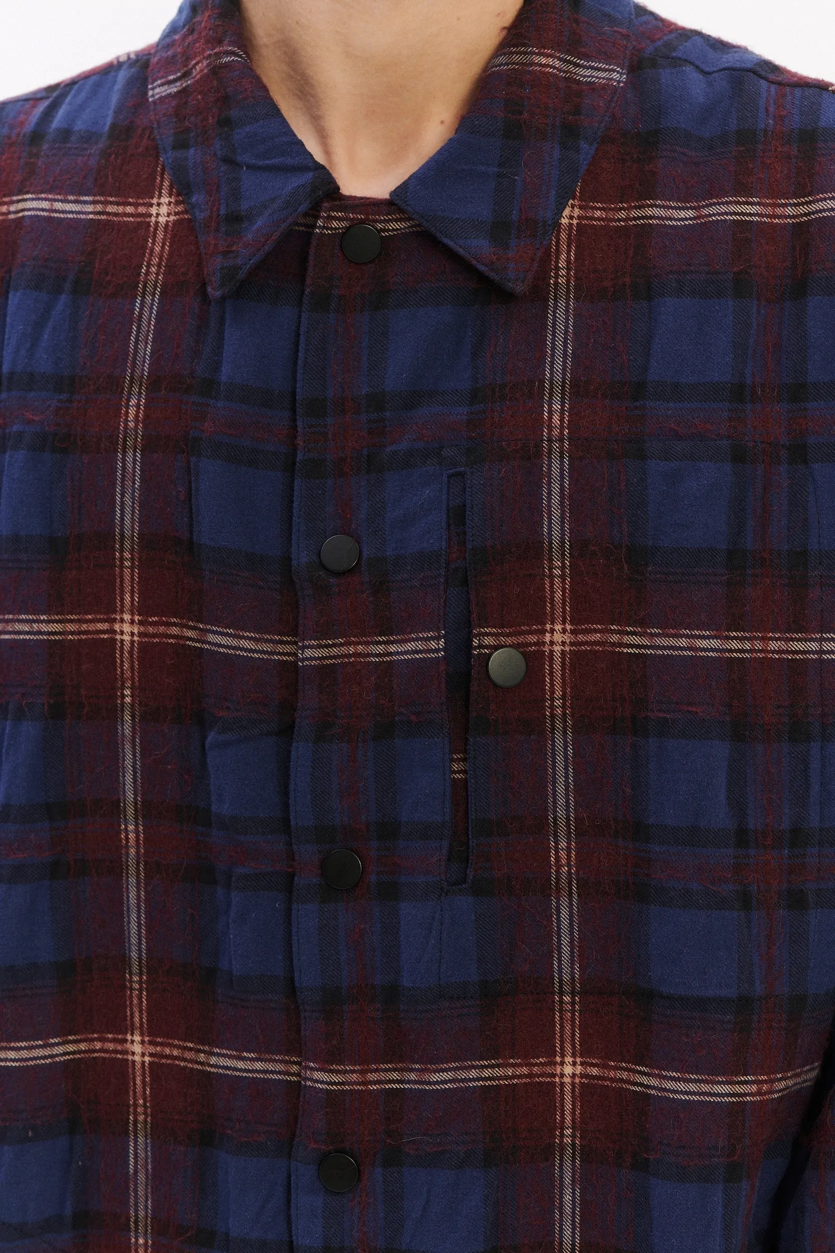 Snap Button Jacket in Italian Recycled Wool and Cotton - Red sold by Delikatessen product image thumbnail 2