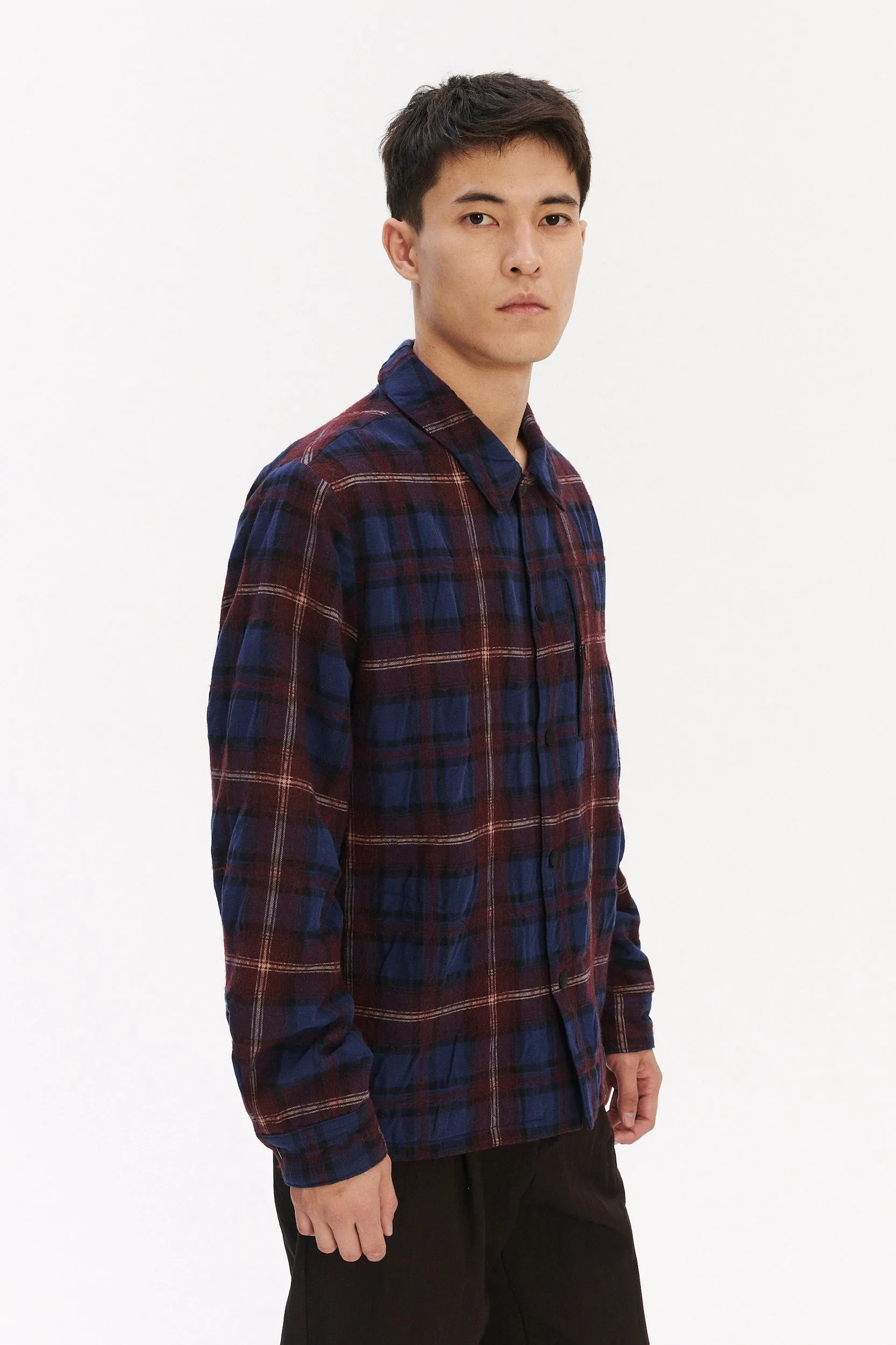 Snap Button Jacket in Italian Recycled Wool and Cotton - Red sold by Delikatessen product image thumbnail 5