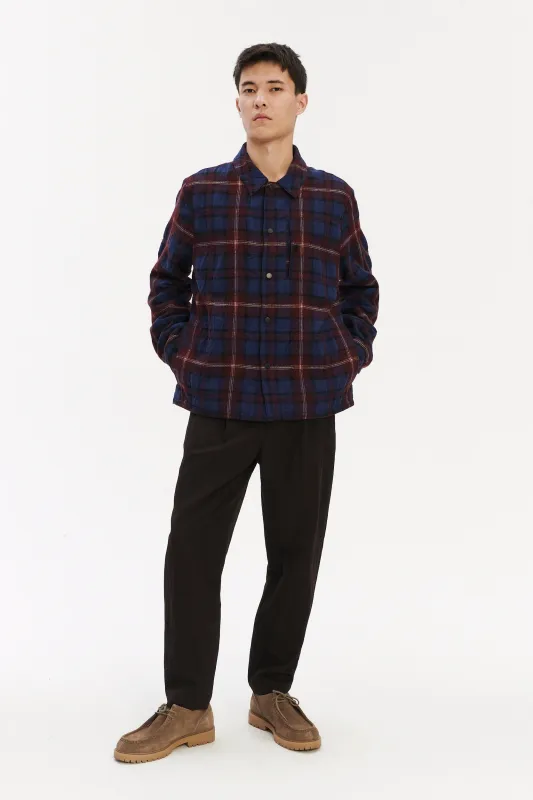 Snap Button Jacket in Italian Recycled Wool and Cotton - Red sold by Delikatessen