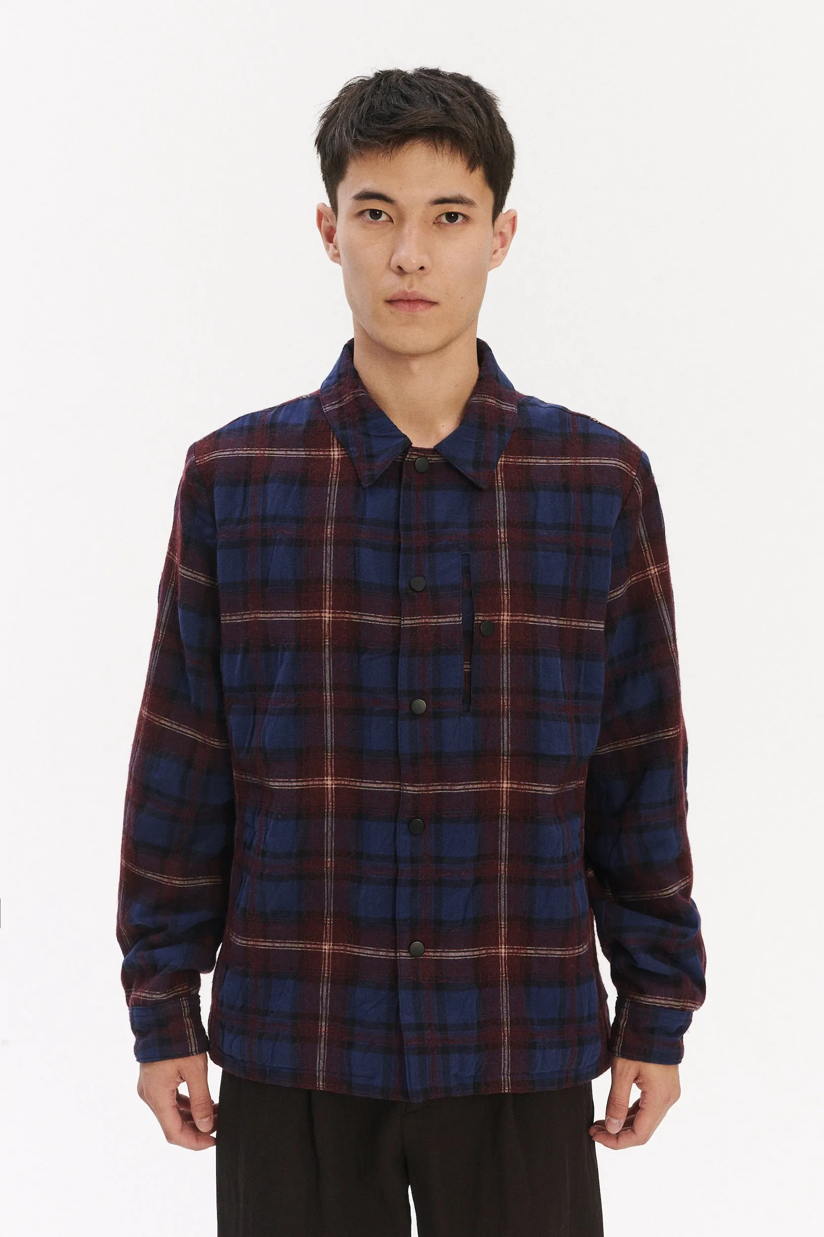 Snap Button Jacket in Italian Recycled Wool and Cotton - Red sold by Delikatessen product image thumbnail 3