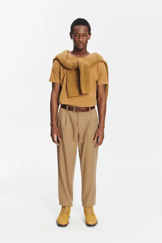 Genuine Trousers in the Finest Light Beige Italian Virgin Wool and Cashmere sold by Delikatessen