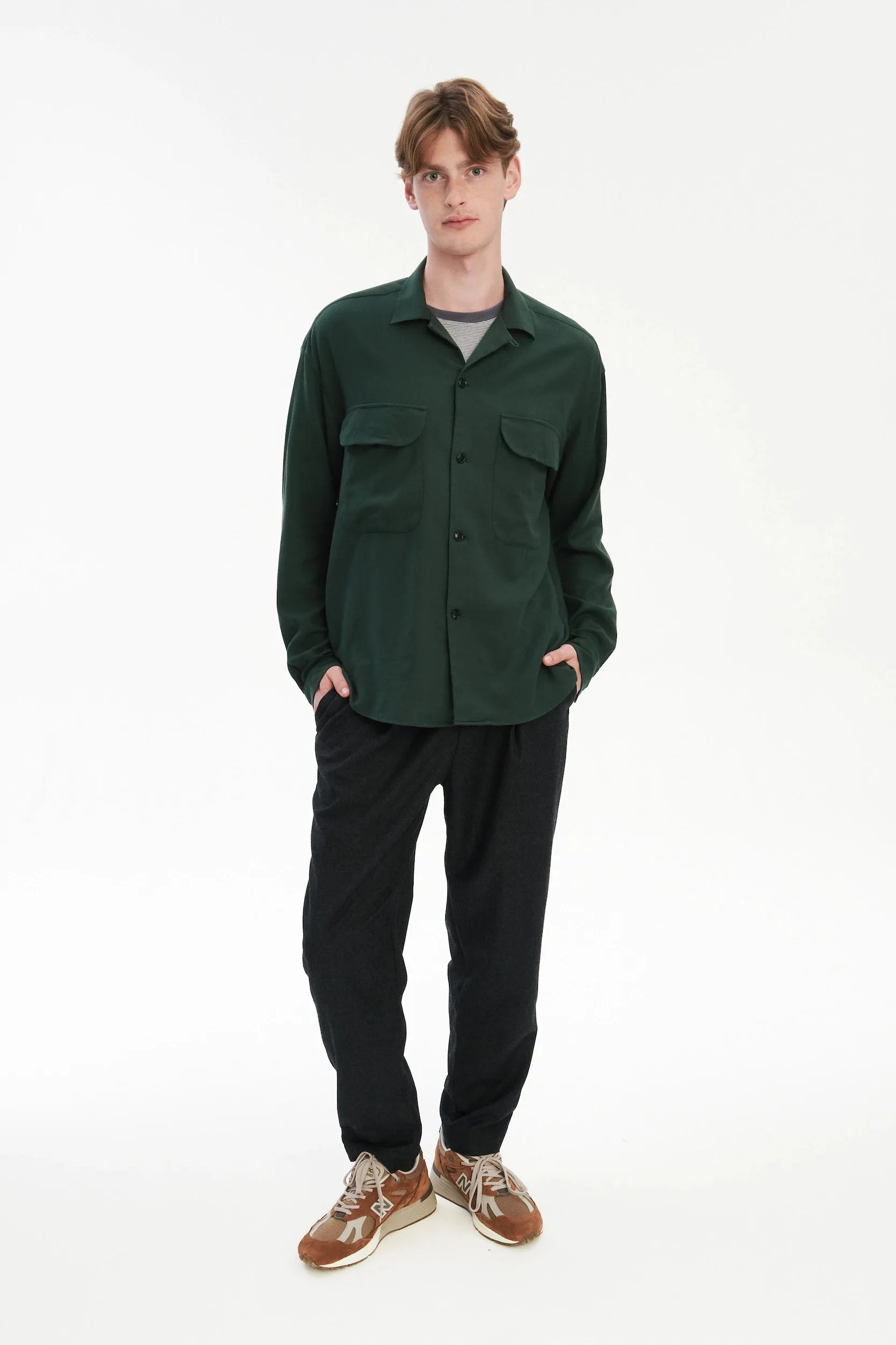 Relaxed Oversized Leisure Shirt in Italian Mix of Cotton and Cashmere sold by Delikatessen