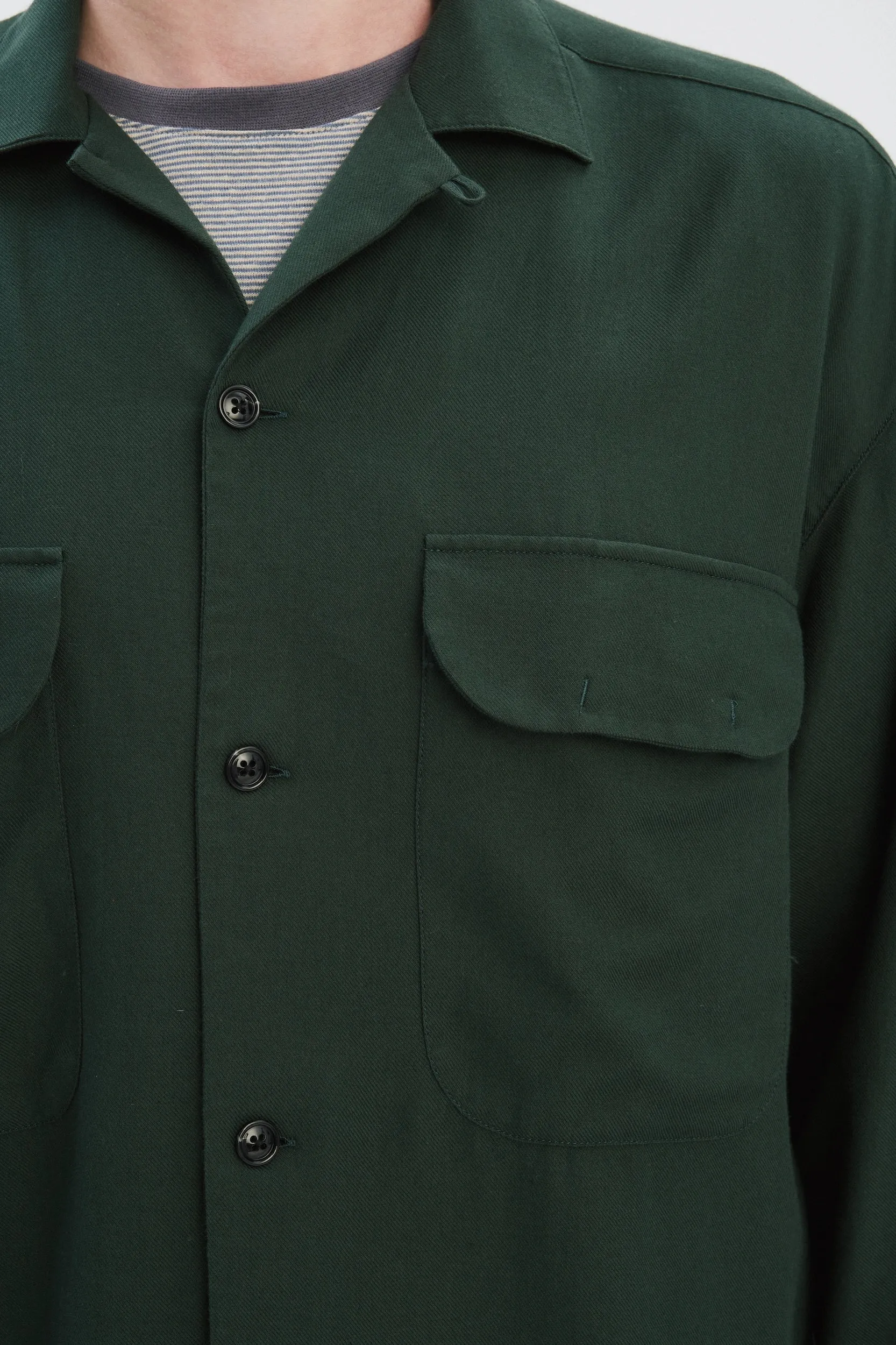 Relaxed Oversized Leisure Shirt in Italian Mix of Cotton and Cashmere sold by Delikatessen product image thumbnail 2