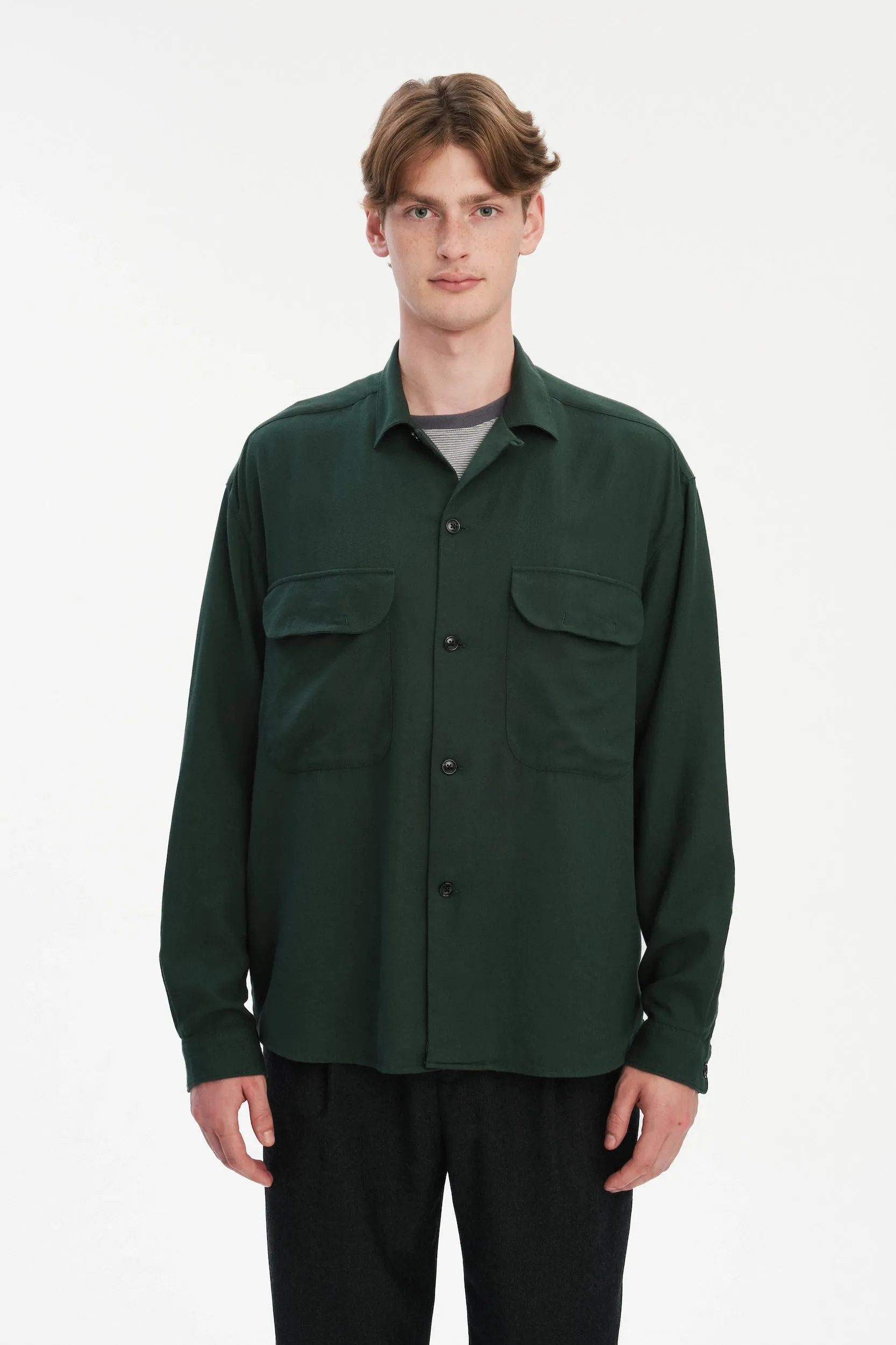 Relaxed Oversized Leisure Shirt in Italian Mix of Cotton and Cashmere sold by Delikatessen product image thumbnail 4