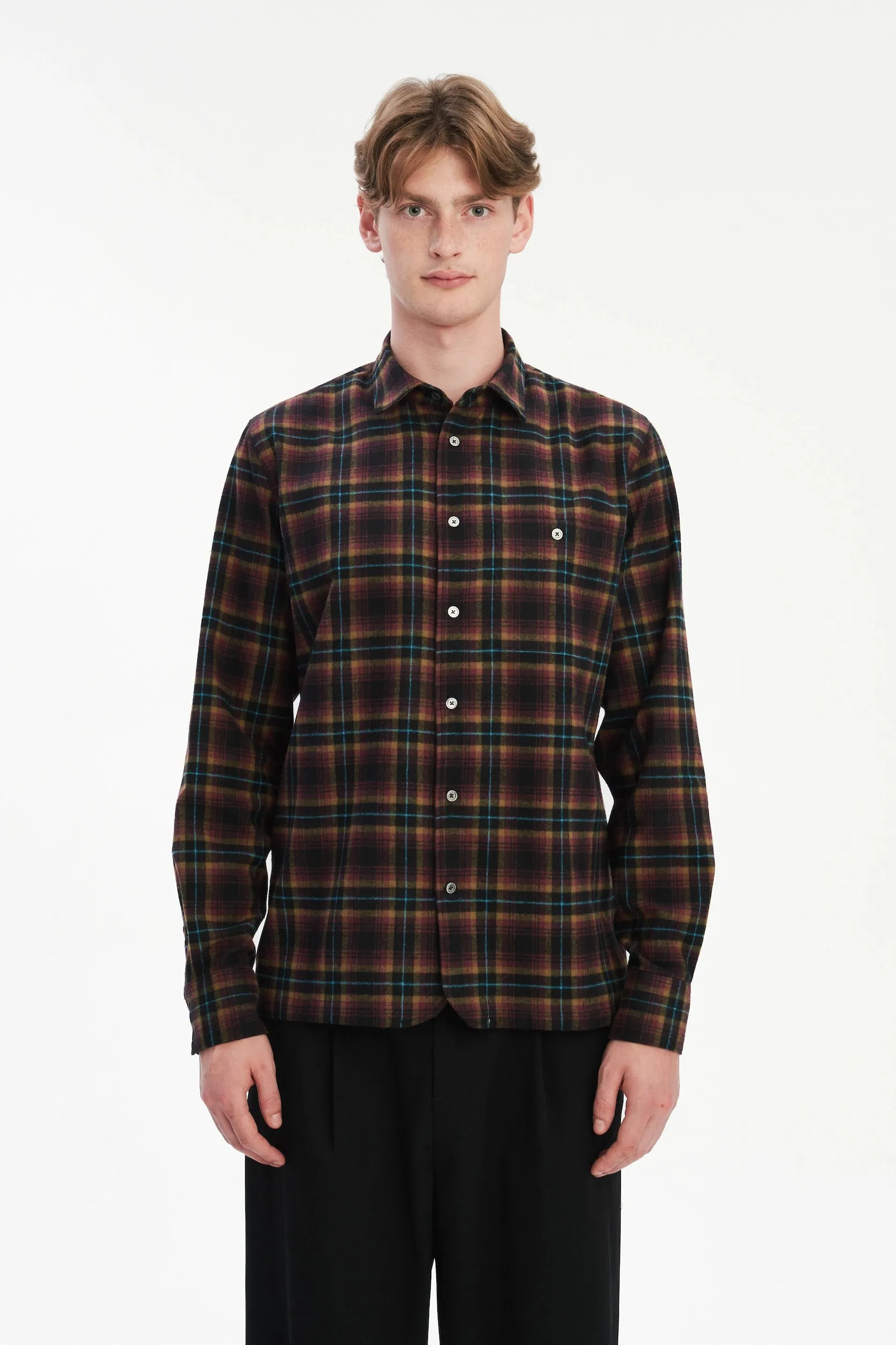 Strong Shirt in a Checked Recycled Structural Flannel sold by Delikatessen product image thumbnail 4