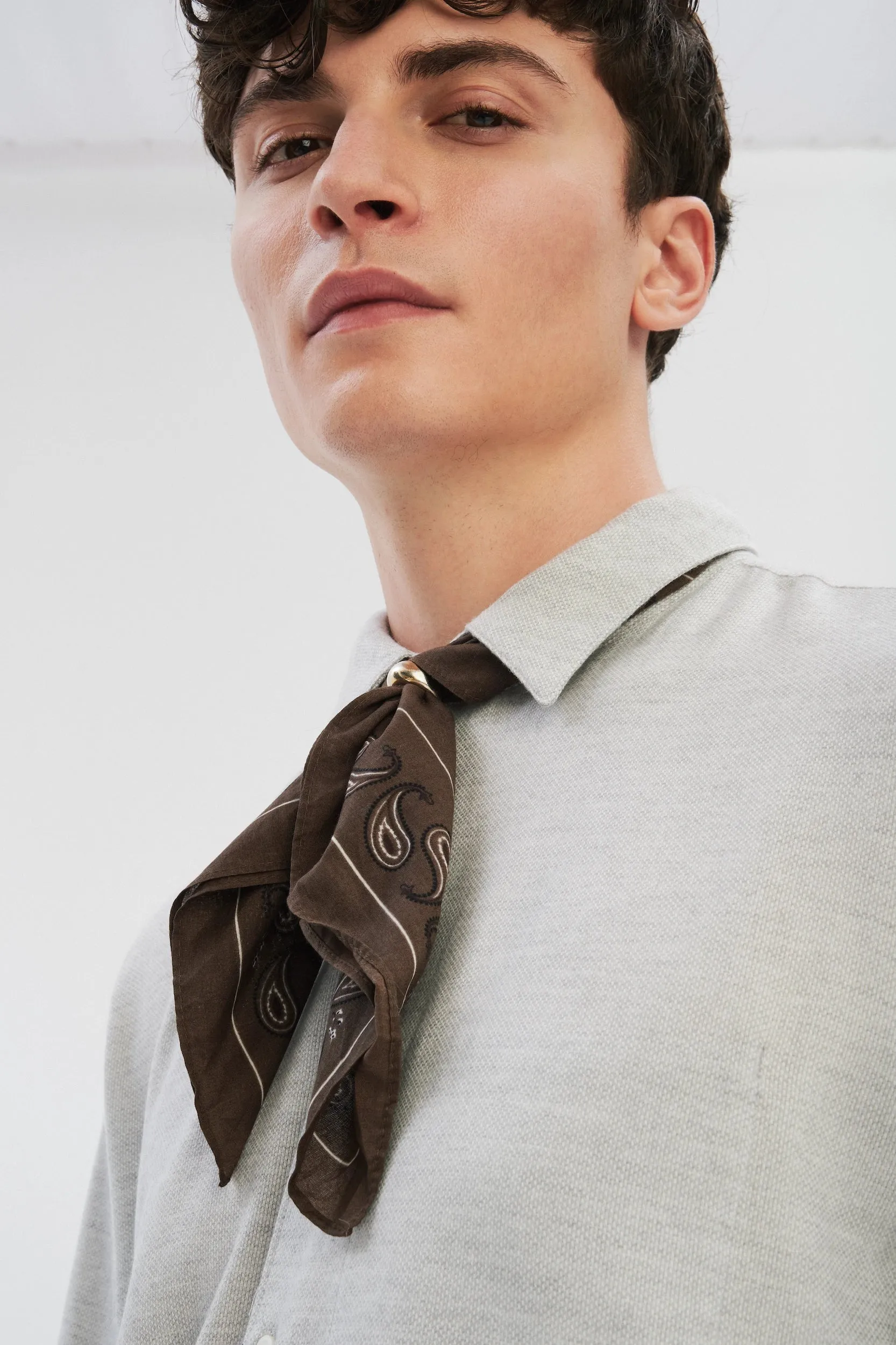 Feel Good Shirt in Grey Silky Italian Lyocell and Organic Cotton Flannel sold by Delikatessen product image thumbnail 2