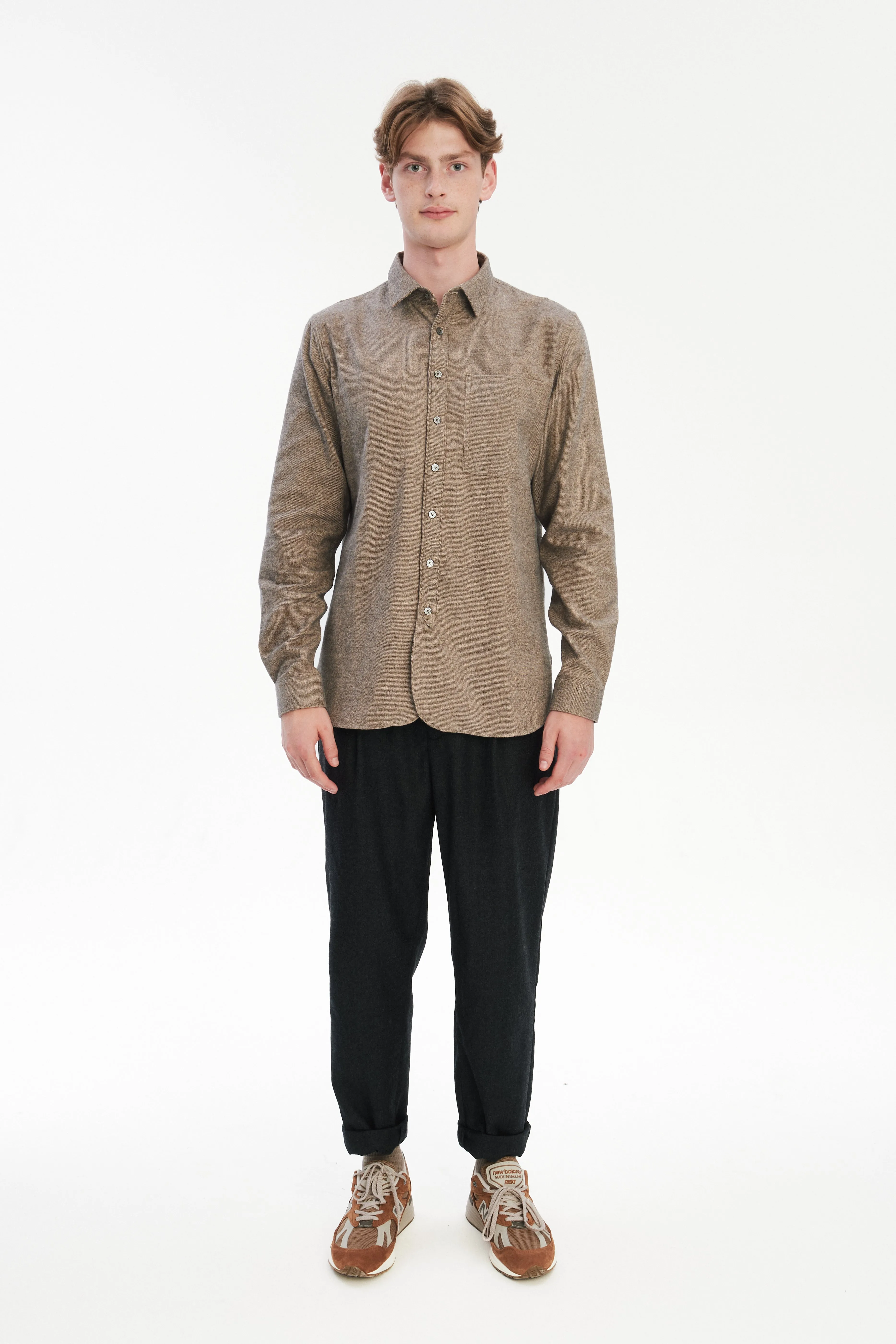 Farmer Shirt in a Fine Portuguese Brushed Flannel sold by Delikatessen