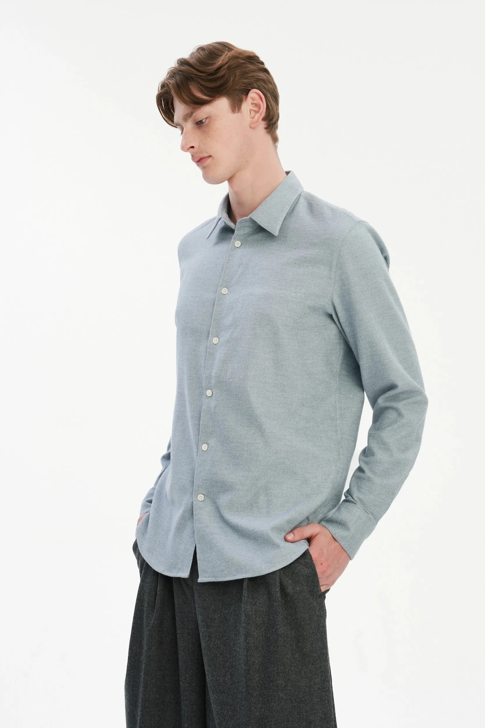 Feel Good Shirt in the Finest Cotton – Pastel Blue sold by Delikatessen product image thumbnail 4