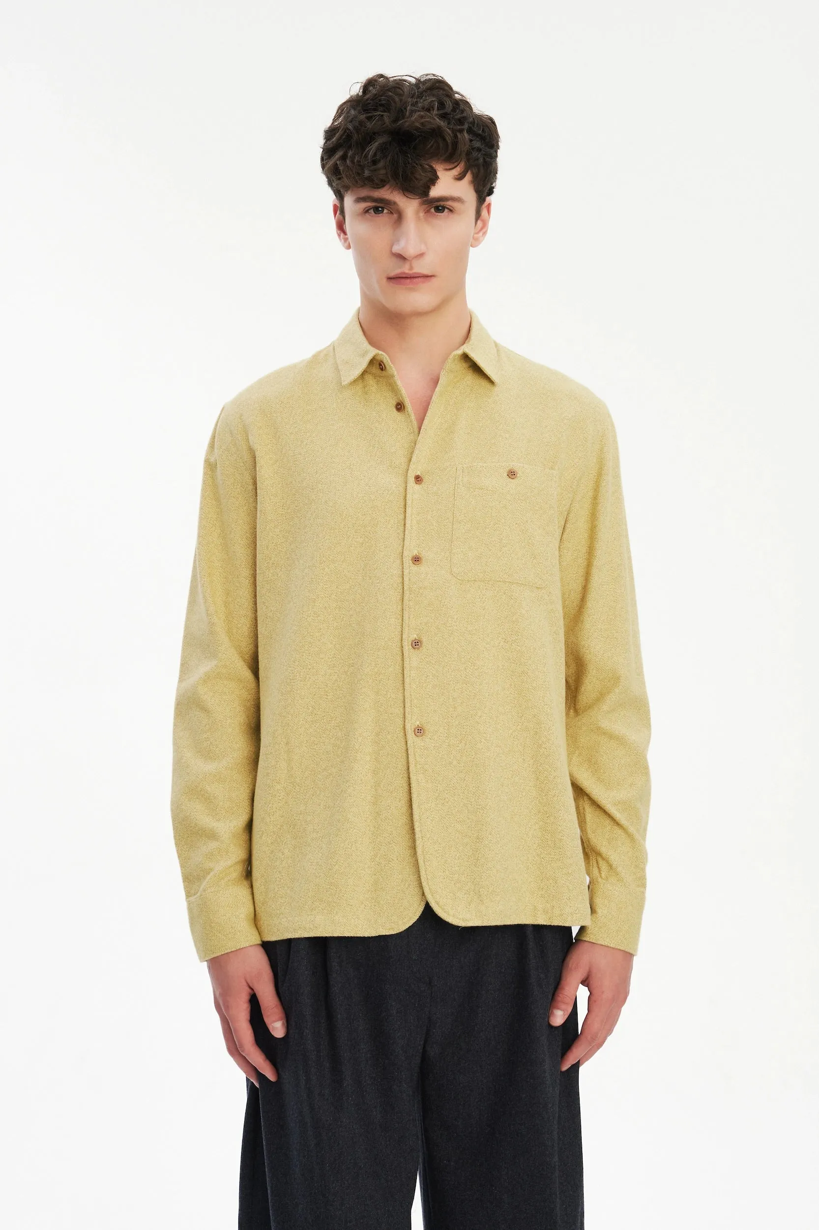 Strong Shirt in the Finest Yellow Portuguese Cotton Flannel sold by Delikatessen product image thumbnail 2