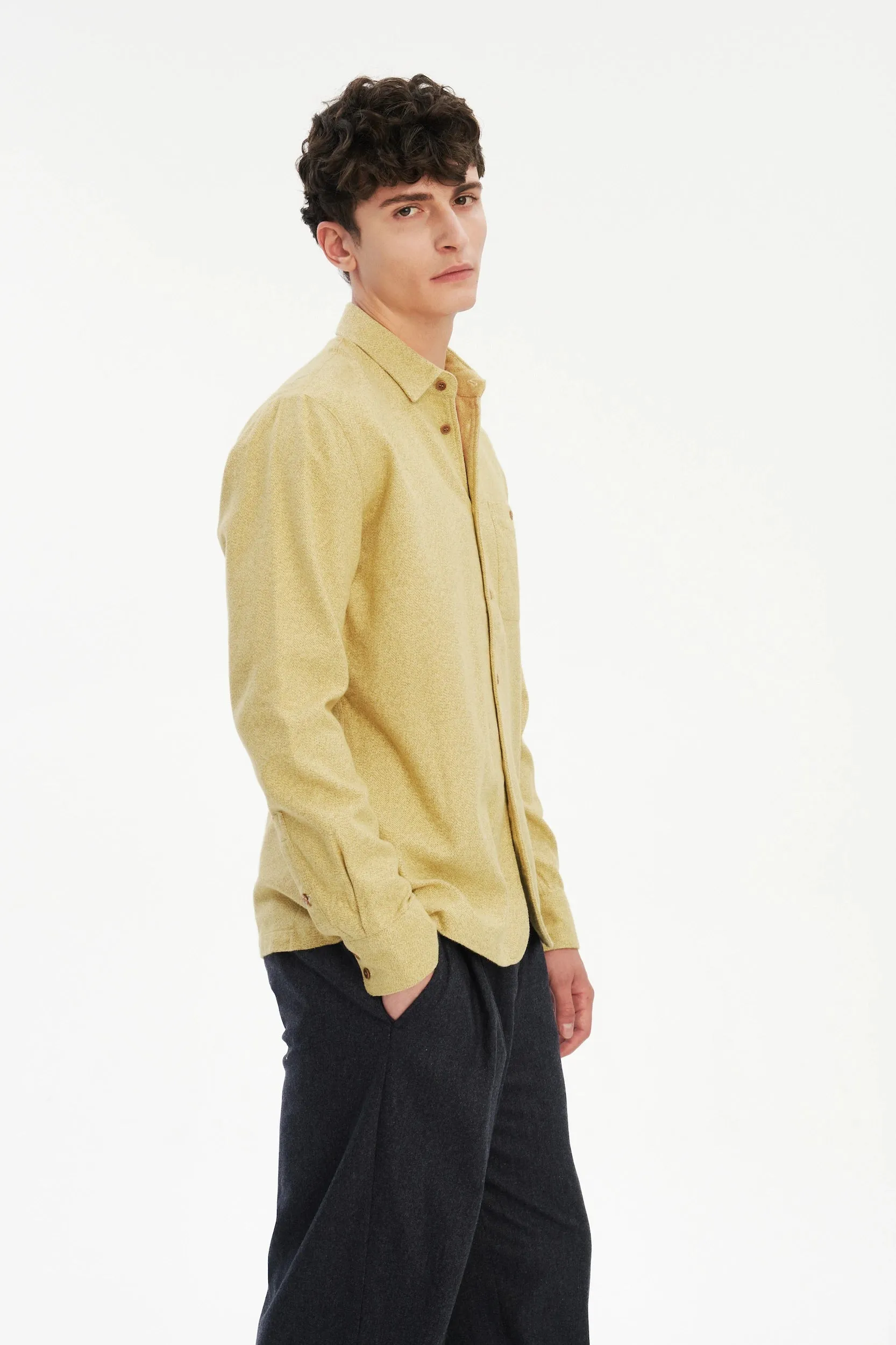 Strong Shirt in the Finest Yellow Portuguese Cotton Flannel sold by Delikatessen product image thumbnail 4