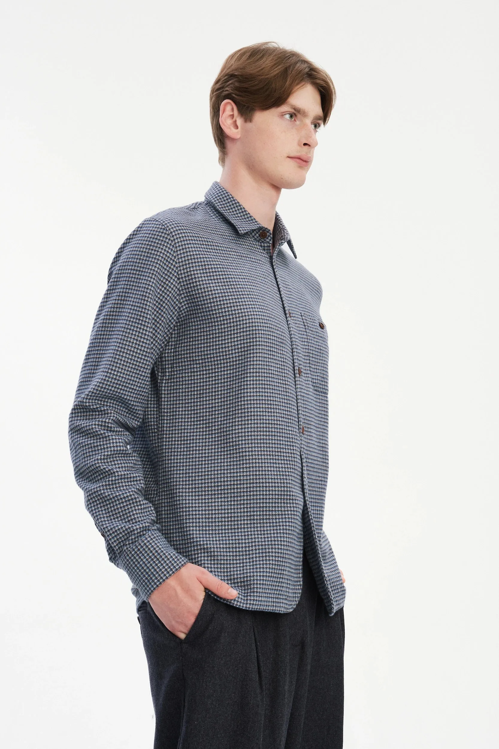 Strong Shirt in a Navy Blue Portuguese Cotton Flannel sold by Delikatessen product image thumbnail 4