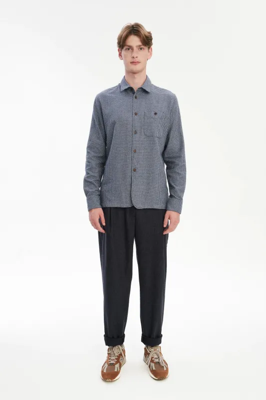 Strong Shirt in a Navy Blue Portuguese Cotton Flannel sold by Delikatessen