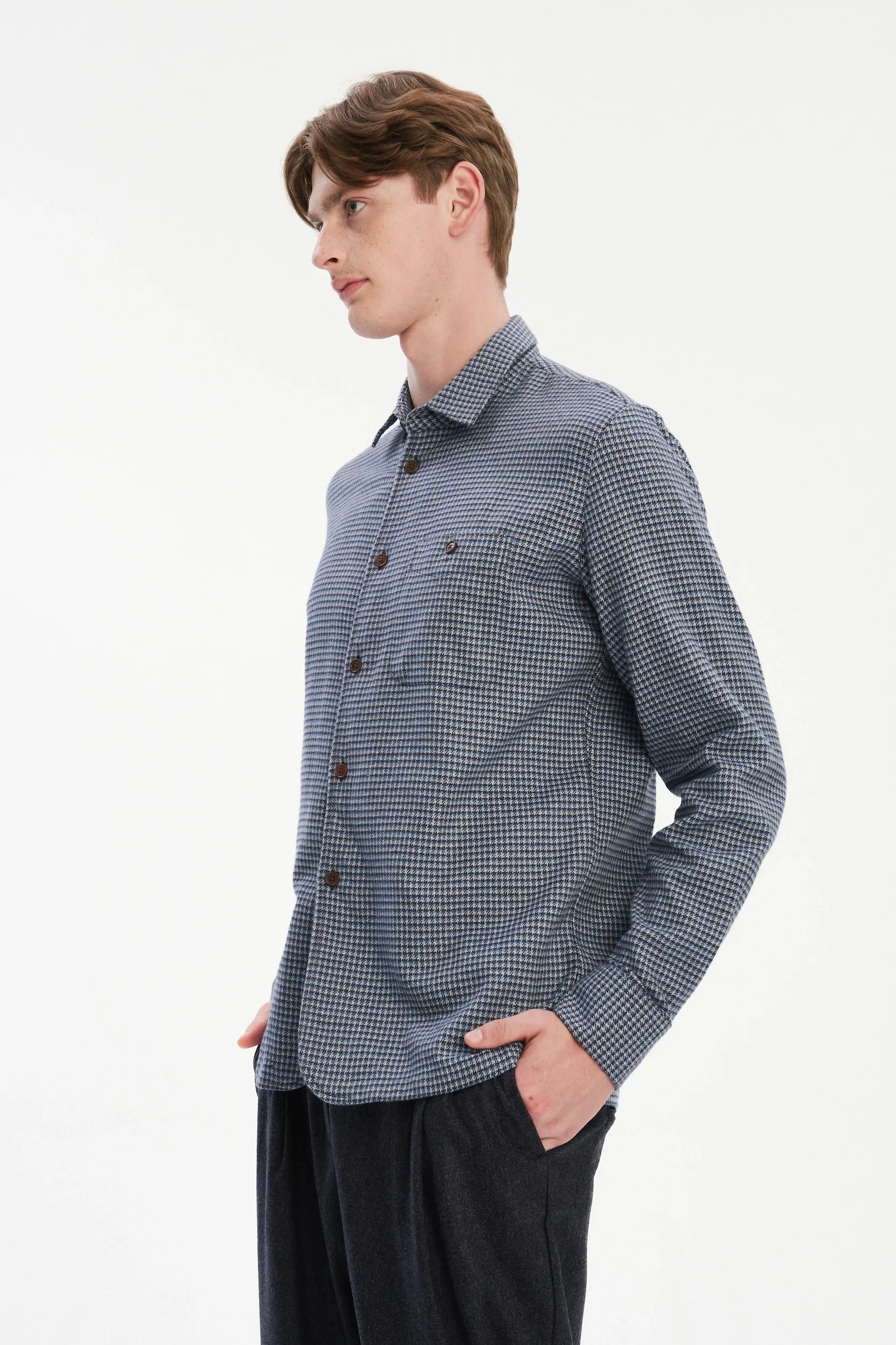 Strong Shirt in a Navy Blue Portuguese Cotton Flannel sold by Delikatessen product image thumbnail 3