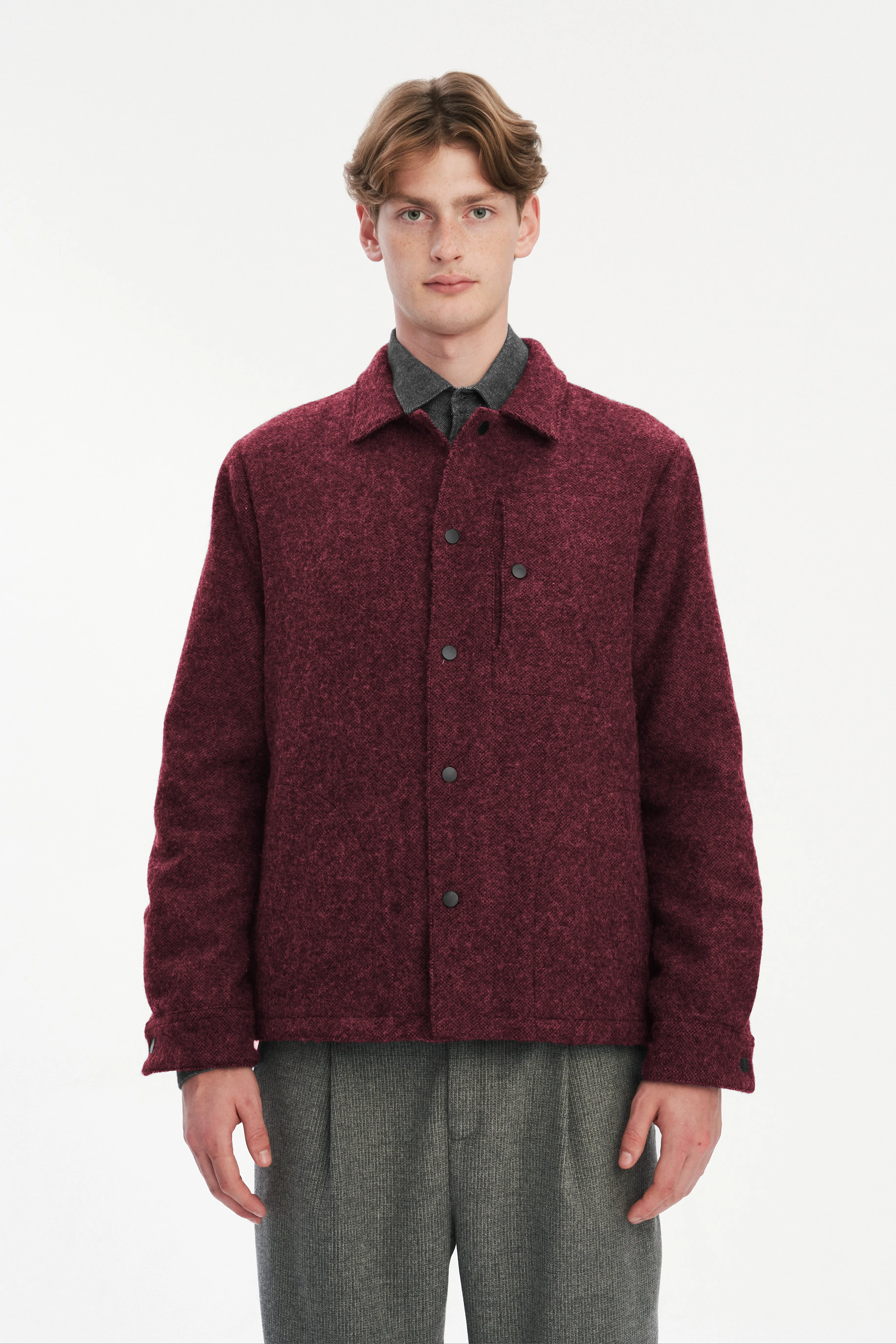 Snap Button Jacket in Italian Recycled Wool and Cotton with MEIDA sold by Delikatessen product image thumbnail 3