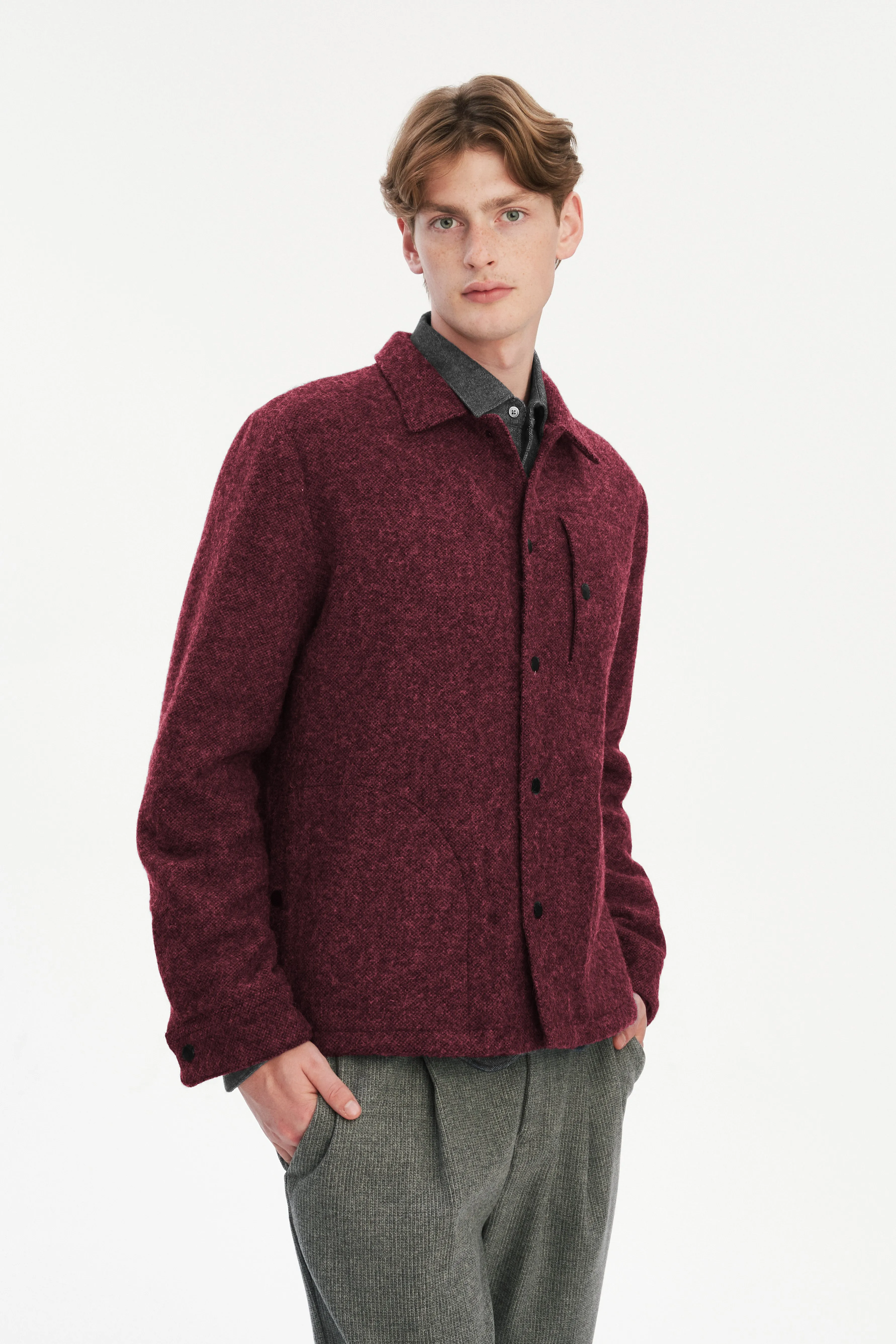 Snap Button Jacket in Italian Recycled Wool and Cotton with MEIDA sold by Delikatessen product image thumbnail 2