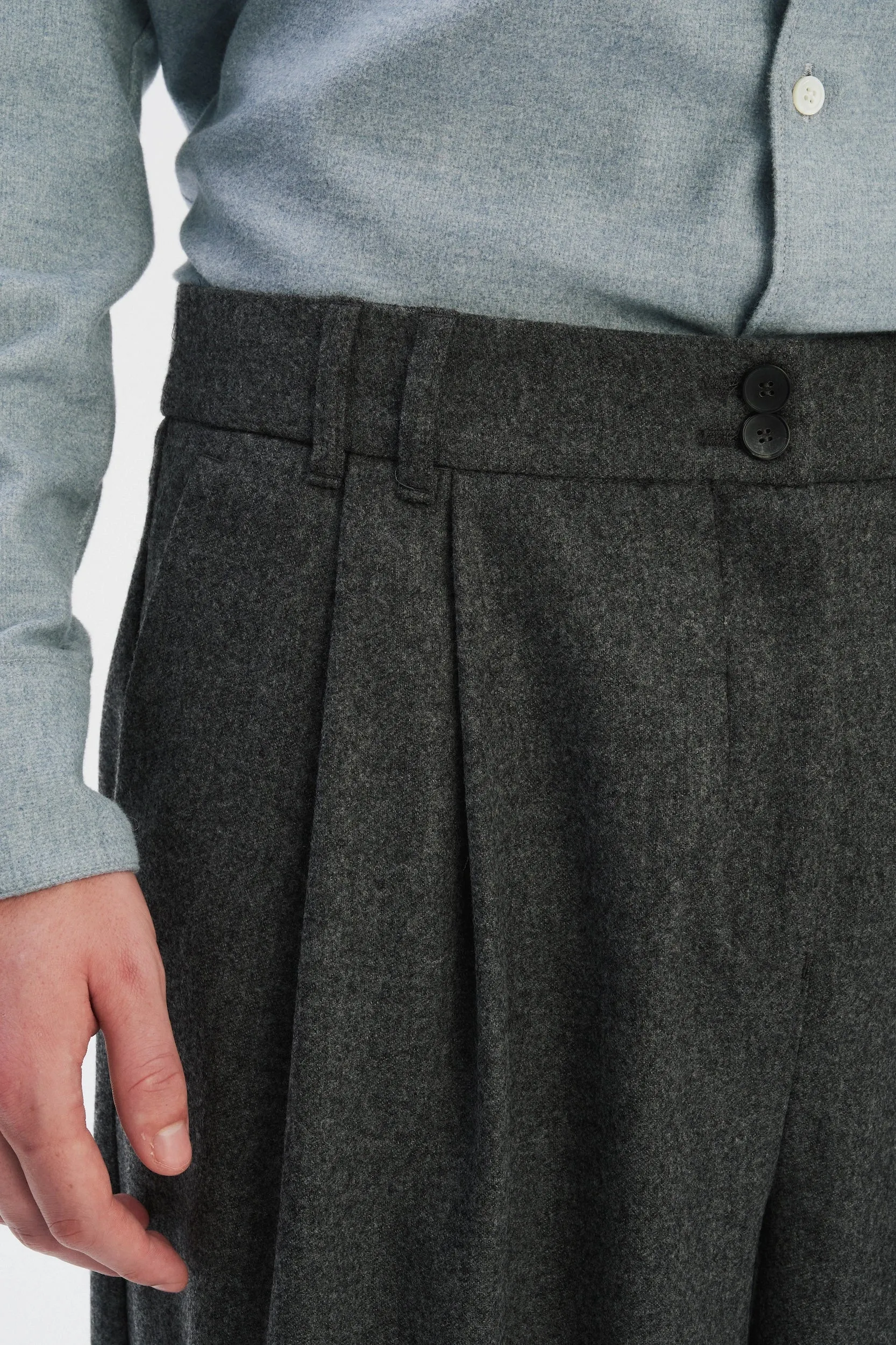 Utrecht Trousers in the Finest Grey Virgin Wool sold by Delikatessen product image thumbnail 2
