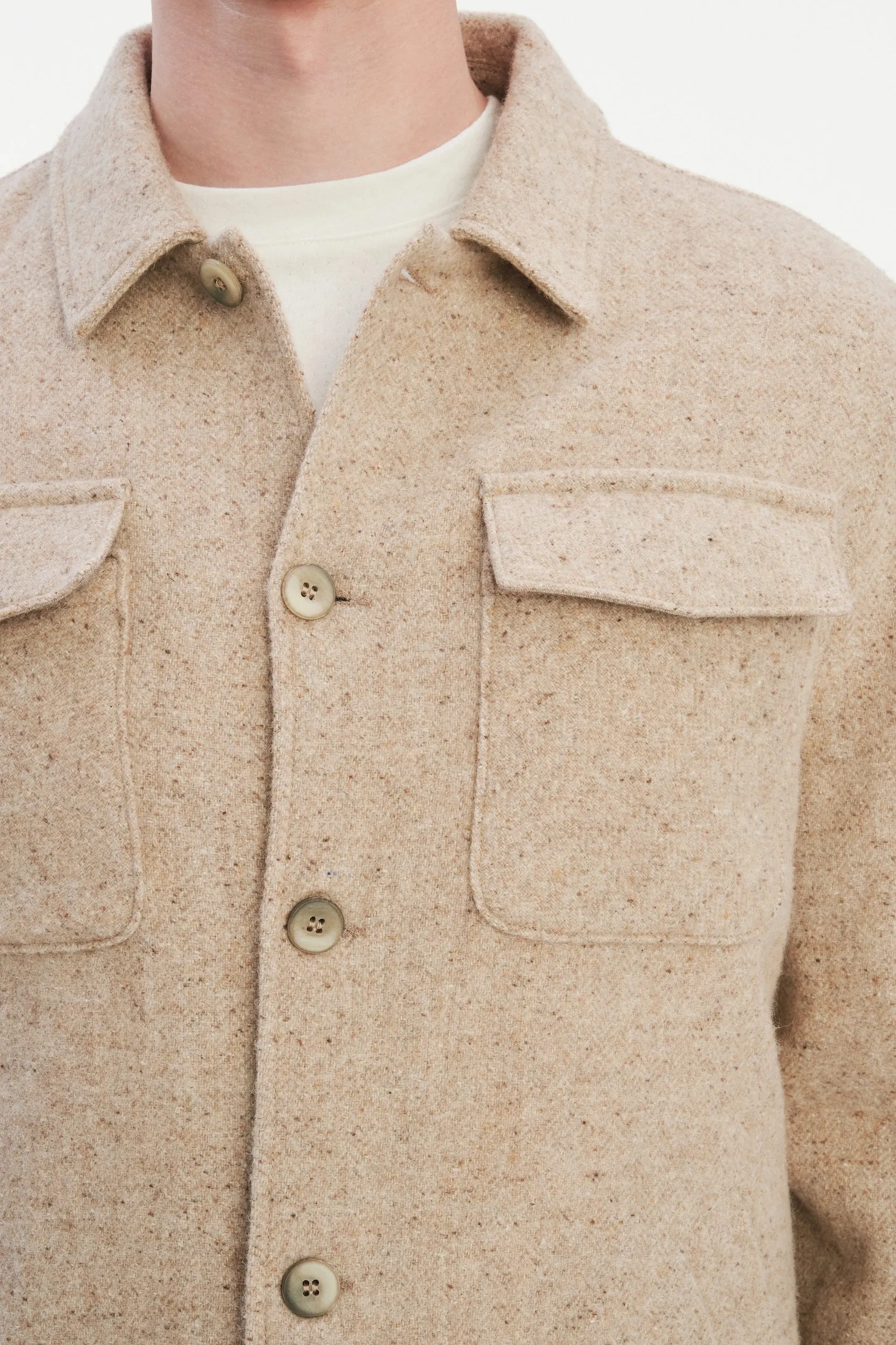 Winter Jacket in a Thick Recycled Italian Wool and Polyamide sold by Delikatessen product image thumbnail 2