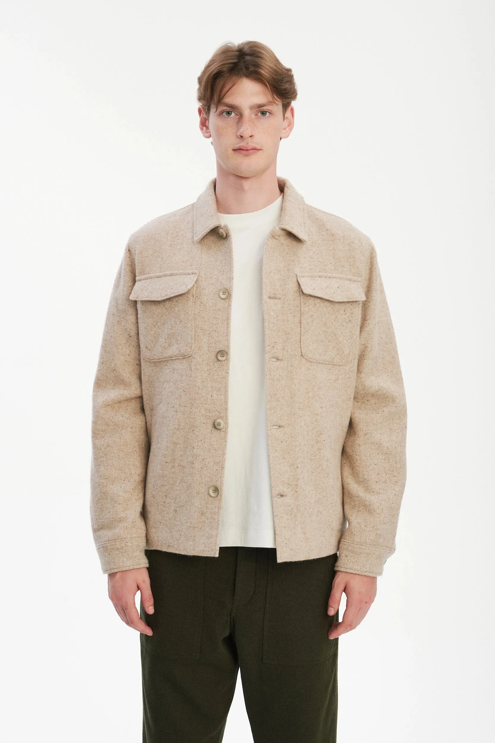 Winter Jacket in a Thick Recycled Italian Wool and Polyamide sold by Delikatessen product image thumbnail 3