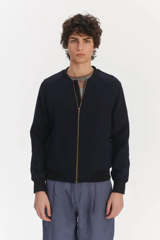 Bomber Jacket in the Modern Technical Wool from Vitale Barberis Canonico sold by Delikatessen