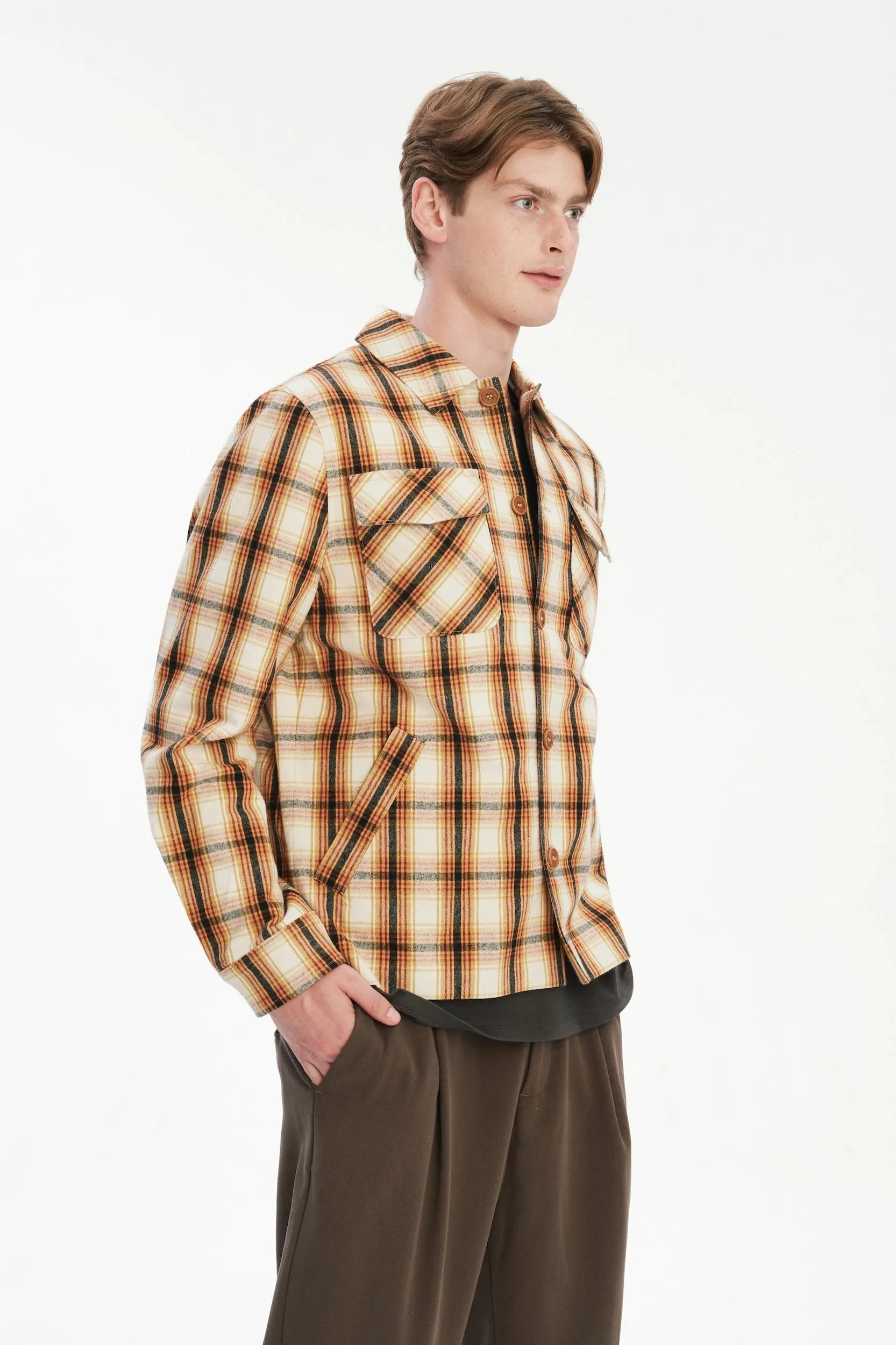 Winter Jacket in a Thick Recycled Italian Chequered Cotton and MEIDA Insulation sold by Delikatessen product image thumbnail 5