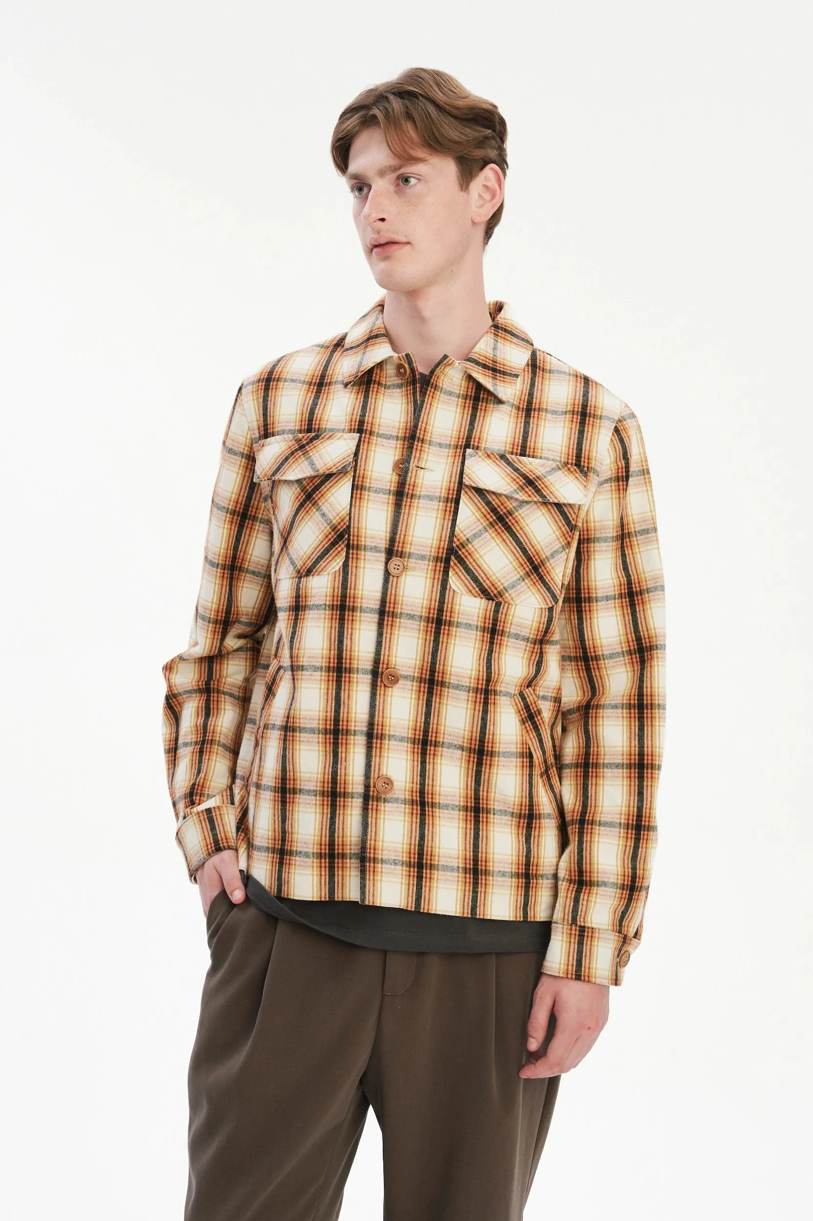 Winter Jacket in a Thick Recycled Italian Chequered Cotton and MEIDA Insulation sold by Delikatessen product image thumbnail 3