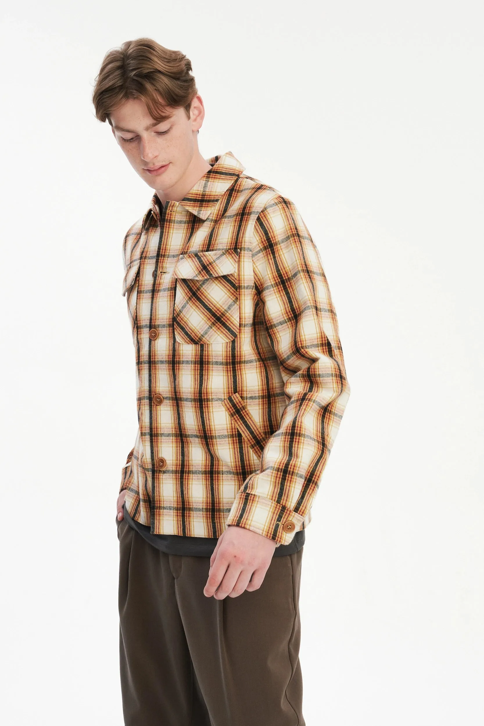 Winter Jacket in a Thick Recycled Italian Chequered Cotton and MEIDA Insulation sold by Delikatessen product image thumbnail 4