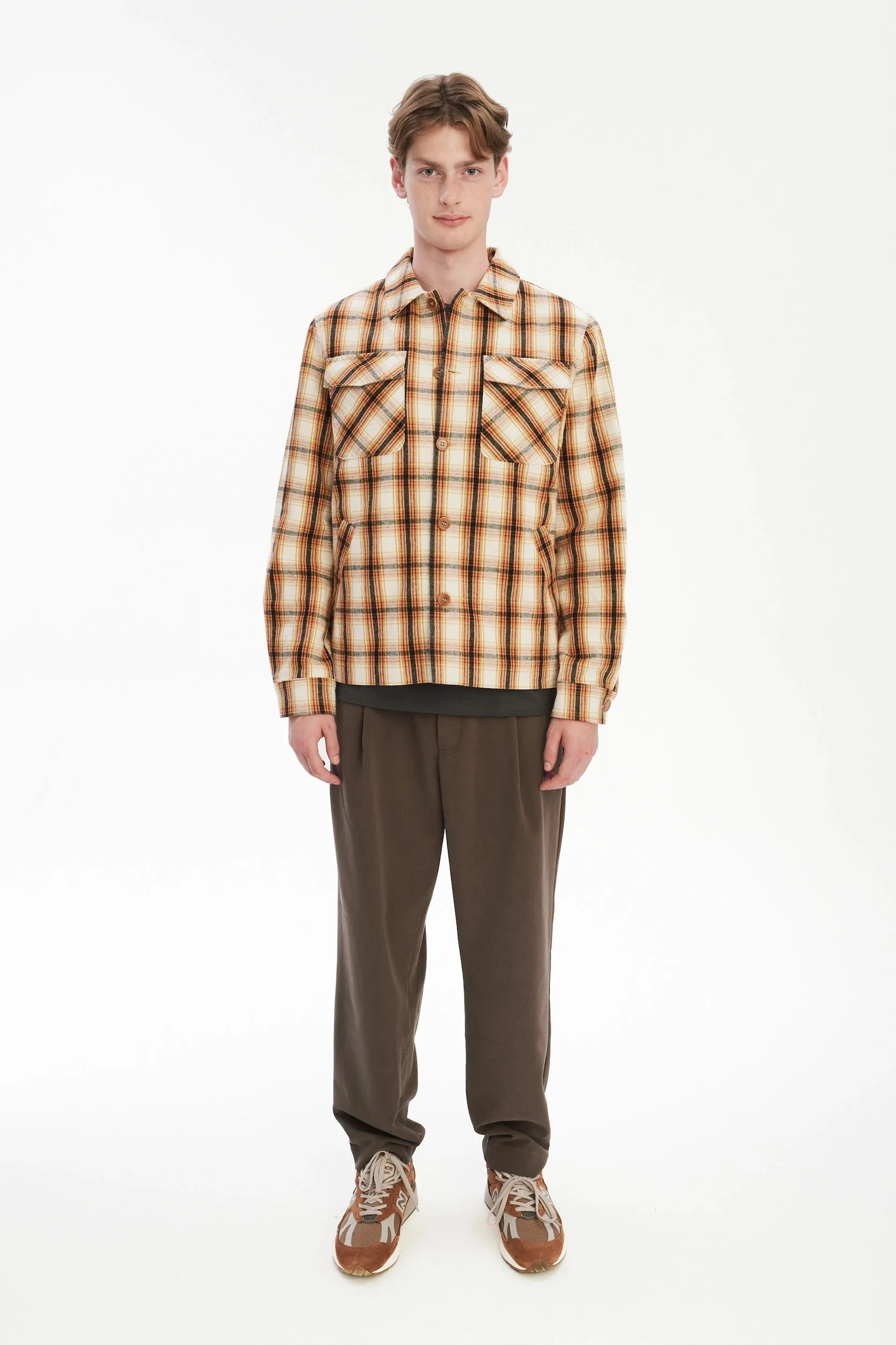 Winter Jacket in a Thick Recycled Italian Chequered Cotton and MEIDA Insulation sold by Delikatessen