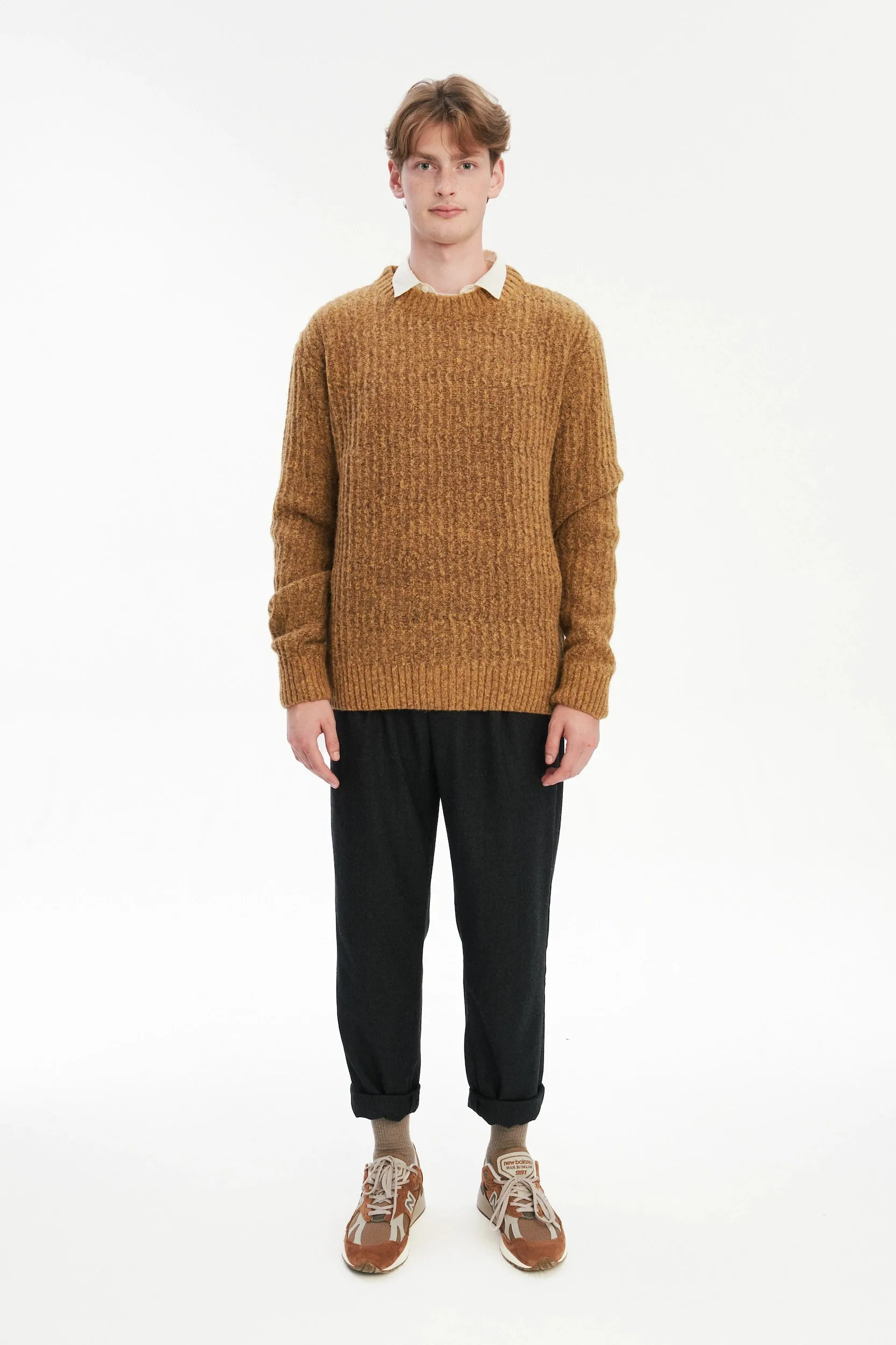Crewneck Sweater in the Finest Mustard Lambs Wool sold by Delikatessen product image thumbnail 4