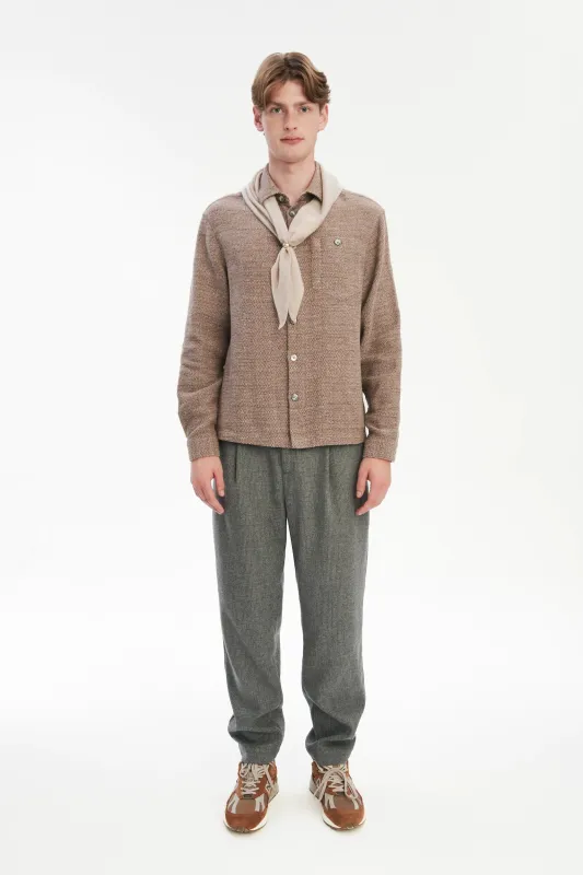 Architect's Shirt in Structural Blend of Cotton and Hemp - Orange sold by Delikatessen