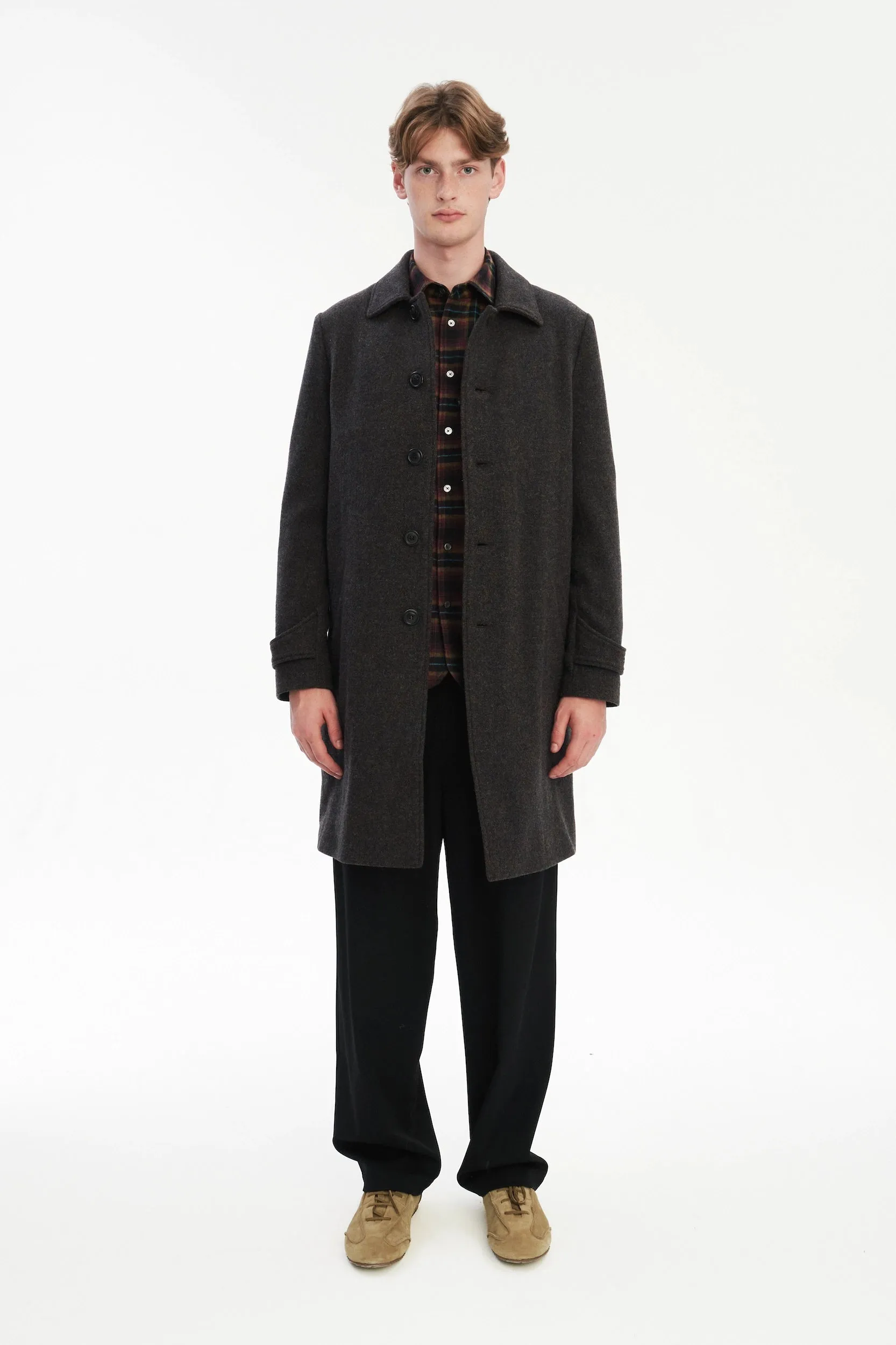 Winter Coat in a Brown Japanese Wool with MEIDA Thermo Insulation sold by Delikatessen