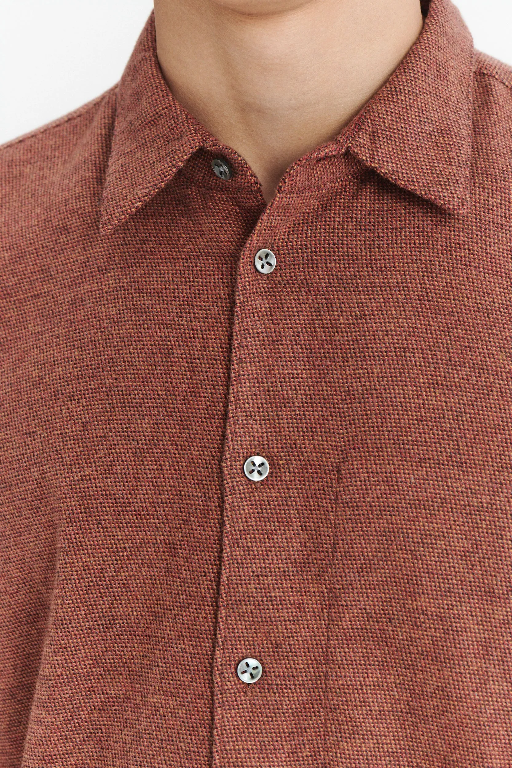 Feel Good Shirt in an Iron Red Portuguese Cotton Flannel sold by Delikatessen product image thumbnail 2