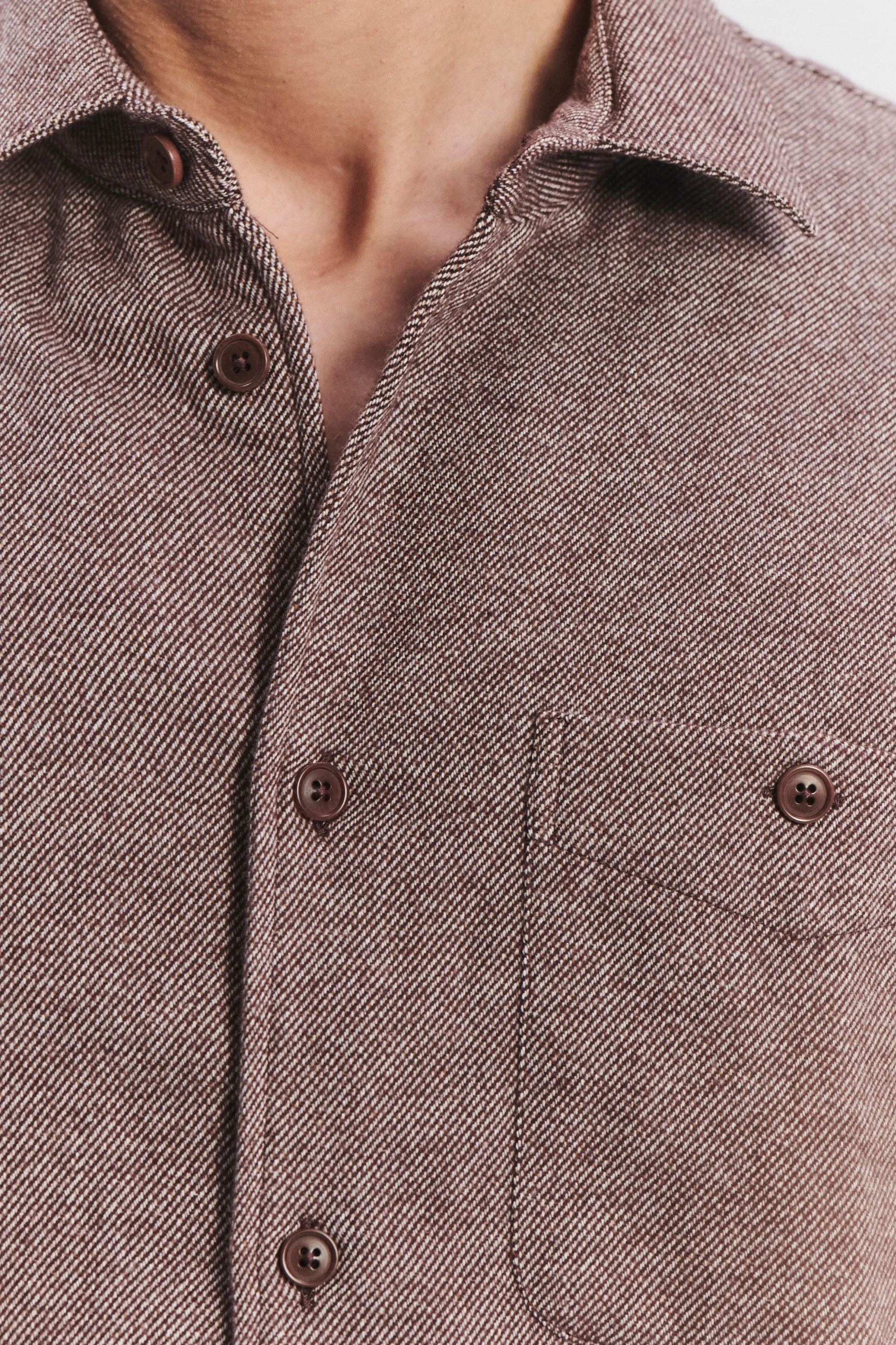 Strong Shirt in the Finest Rusty Brown Portuguese Cotton Flannel sold by Delikatessen product image thumbnail 2