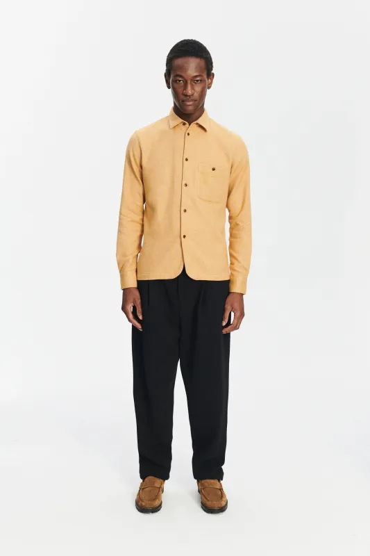 Strong Shirt in the Finest Portuguese Curcuma Yellow Cotton Flannel sold by Delikatessen